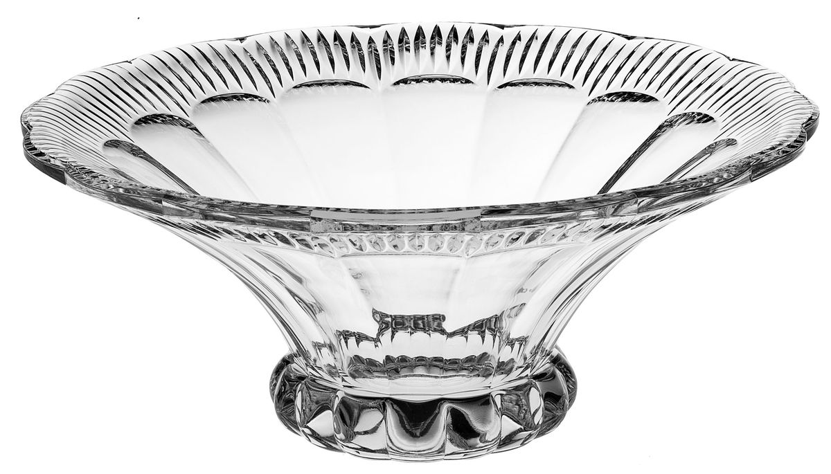 Салатник Crystal Bohemia, диаметр 35,5 см115510 Салатник Crystal Bohemia, диаметр 35,5 см115510Салатник Crystal Bohemia выполнен из прочного высококачественного хрусталя и имеет круглую форму. Края салатника декорированы рельефом. Он излучает приятный блеск и издает мелодичный звон. Салатник сочетает в себе изысканный дизайн с максимальной функциональностью. Он прекрасно впишется в интерьер вашей кухни и станет достойным дополнением к кухонному инвентарю. Салатник не только украсит ваш кухонный стол и подчеркнет прекрасный вкус хозяйки, но и станет отличным подарком.Диаметр по верхнему краю: 35,5 см.Диаметр основания: 13,5 см.Высота салатника: 14,5 см.