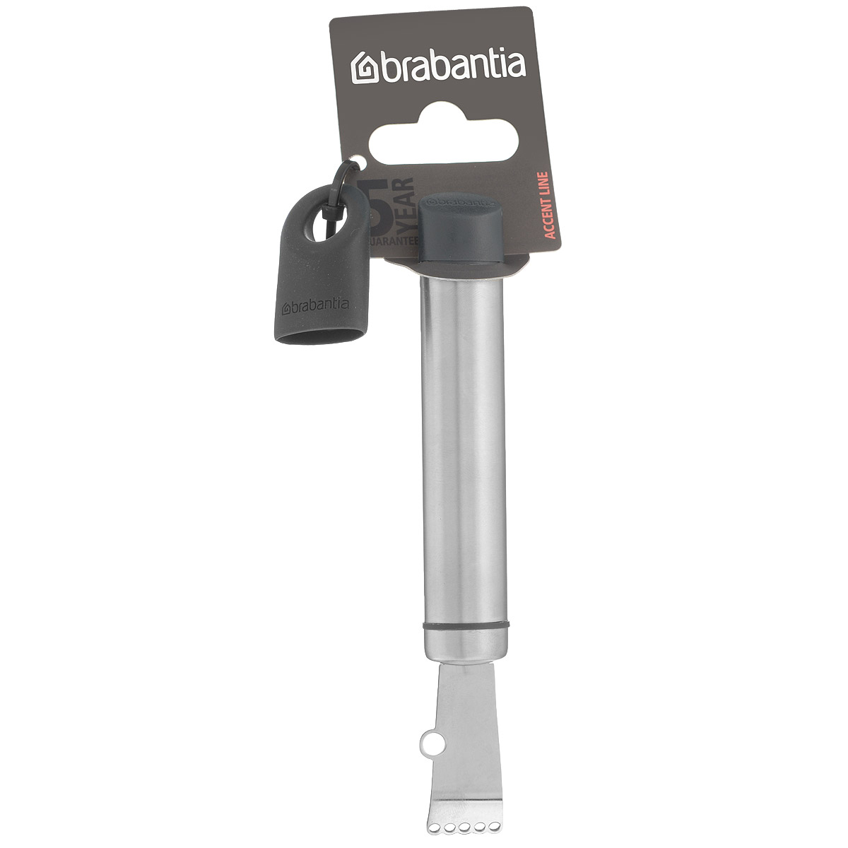 Нож для получения цедры лимона Brabantia Accent, длина 15 смWR-7229 Нож для получения цедры лимона Brabantia Accent, длина 15 смWR-7229Нож Brabantia Accent, выполненный из высококачественной закаленной стали, обеспечивает эффективное отделение и удаление цедры. Идеально подходит для снятия цедры с цитрусовых плодов, но может использоваться и для украшения блюд, например, для приготовления шоколадной стружки и т.п. В комплекте съемный силиконовый колпачок черного цвета для рукоятки. Используя съемные колпачки разных цветов (продаются отдельно), вы можете создавать свой оригинальный стиль. Можно мыть в посудомоечной машине. Длина ножа: 15 см.