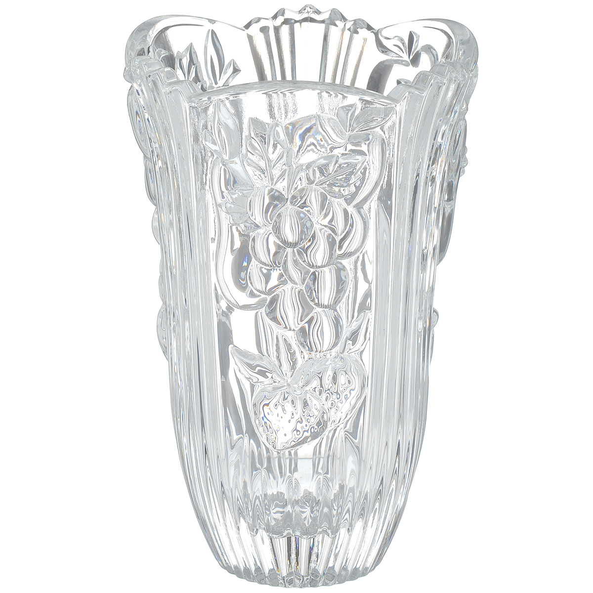 Ваза Crystal Bohemia Фрукты, высота 16 см. 930/80310/0/68300/155-10989002/0/99001/200 Ваза Crystal Bohemia Фрукты, высота 16 см. 930/80310/0/68300/155-10989002/0/99001/200Изящная ваза Crystal Bohemia Фрукты изготовлена из хрусталя. Ваза оформленакрасивым рельефным рисунком в виде различных фруктов, что делает ее изящнымукрашениеминтерьера, и излучает приятный блеск.Ваза Crystal Bohemia Фрукты дополнит интерьер офиса или дома и станетжеланным истильнымподарком. Высота вазы: 16 см.Диаметр вазы (по верхнему краю): 10 см.Диаметр дна: 5 см.