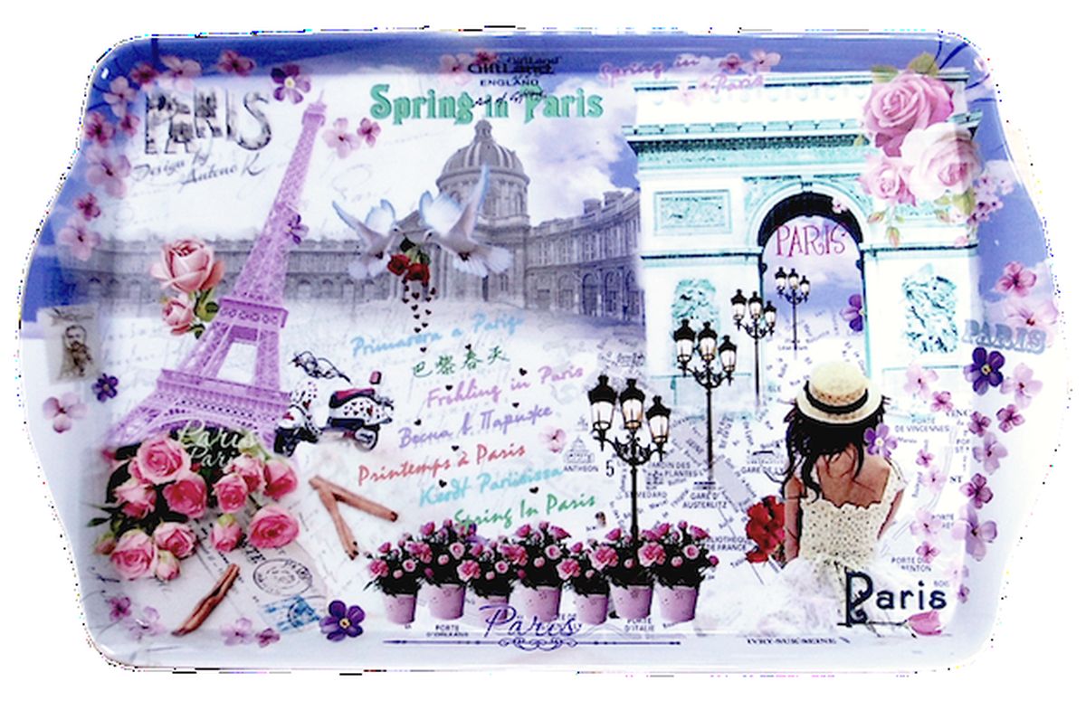 Поднос сервировочный GiftLand Весна в Париже, 38,8 x 24 см115510 Поднос сервировочный GiftLand Весна в Париже, 38,8 x 24 см115510Прямоугольный поднос GiftLand Весна в Париже выполнен из высококачественного, жаропрочного пластика и украшен изображением Парижа. Красочный дизайн подноса придаст оригинальность и яркость любой кухне или столовой. Такой поднос станет незаменимым предметом для сервировки стола. Компактный поднос предохранит поверхность стола от грязи и перегрева. Изделие устойчиво к высоким температурам. Можно мыть в посудомоечной машине и использовать в микроволновой печи. Размер подноса: 38,8 см x 24 см. Высота подноса: 2,2 см.