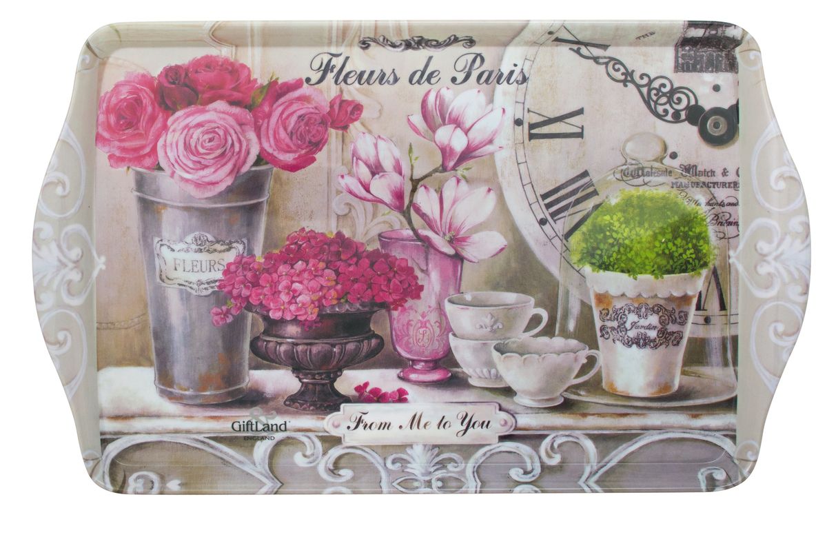 Поднос сервировочный GiftLand Fleurs de Paris, 38,8 x 24 смVT-1520(SR) Поднос сервировочный GiftLand Fleurs de Paris, 38,8 x 24 смVT-1520(SR)Прямоугольный поднос GiftLand Fleurs de Paris выполнен из высококачественного и жаропрочного пластика. Красочный дизайн подноса придаст оригинальность и яркость любой кухне или столовой. Такой поднос станет незаменимым предметом для сервировки стола. Компактный поднос предохранит поверхность стола от грязи и перегрева. Размер подноса: 38,8 см x 24 см. Высота подноса: 2,2 см.