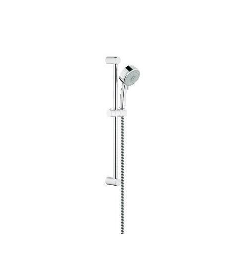 Душевой гарнитур с полочкой GROHE Tempesta Cosmopolitan (ручной душ, штанга 600 мм, шланг 1750 мм) (26083001)BL505 Душевой гарнитур с полочкой GROHE Tempesta Cosmopolitan (ручной душ, штанга 600 мм, шланг 1750 мм) (26083001)BL505Включает в себя: Ручной душ (26 082 001) Душевая штанга, 600 мм (27 521 000) Душевой шланг Relexaflex 1750 мм 1/2? x 1/2? (28 154 000) Полочка GROHE EasyReach™(27 596 000) GROHE DreamSpray превосходный поток воды GROHE StarLight хромированная поверхностьС системой SpeedClean против известковых отложений Внутренний охлаждающий канал для продолжительного срока службы Может использоваться с проточным водонагревателемВидео по установке является исключительно информационным. Установка должна проводиться профессионалами!