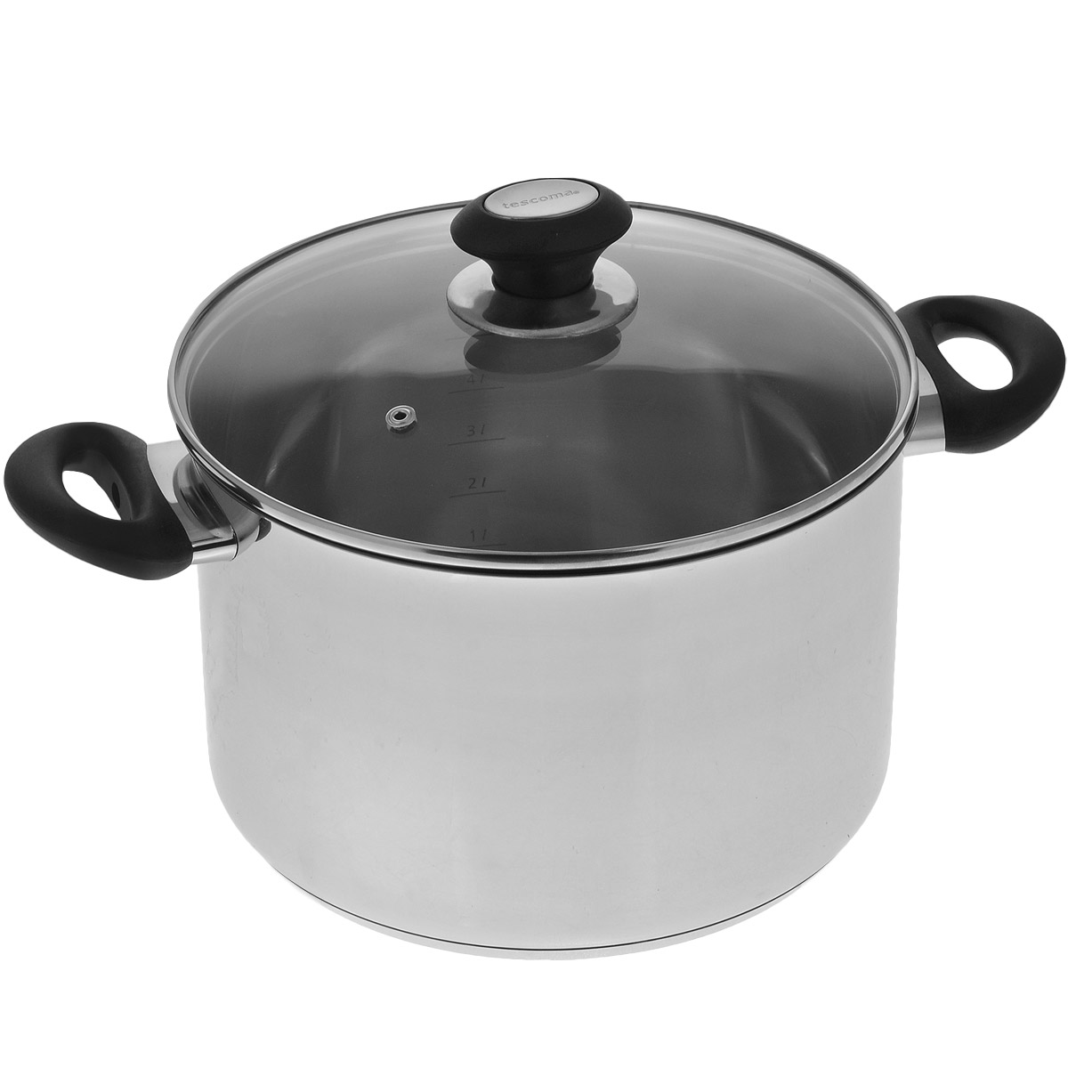 Кастрюля Tescoma Presto с крышкой, 7 л. 72802494672 Кастрюля Tescoma Presto с крышкой, 7 л. 72802494672Кастрюля Tescoma Presto, изготовленная из высококачественной нержавеющей стали 18/10, снабжена толстым многослойным дном, что значительно снижает вероятность пригорания пищи. Внешняя поверхность кастрюли оформлена зеркальной полировкой, а внутренняя - матовой. Изделие оснащено удобными ручками из прочного термостойкого пластика. Крышка кастрюли изготовлена из жаропрочного стекла и оснащена ободком из нержавеющей стали, удобной пластиковой ручкой и пароотводом. Кастрюля Tescoma Presto - это идеальный подарок для современных хозяек, которые следят за своим здоровьем и здоровьем своей семьи. Эргономичный дизайн и функциональность позволят вам наслаждаться процессом приготовления любимых и полезных для здоровья блюд. Можно мыть в посудомоечной машине. Пригодна для газовых, электрических, стеклокерамических, индукционных плит. Ширина кастрюли (с учетом ручек): 37 см.Высота стенок: 16 см.Толщина стенок: 2 мм.Толщина дна: 3 мм.