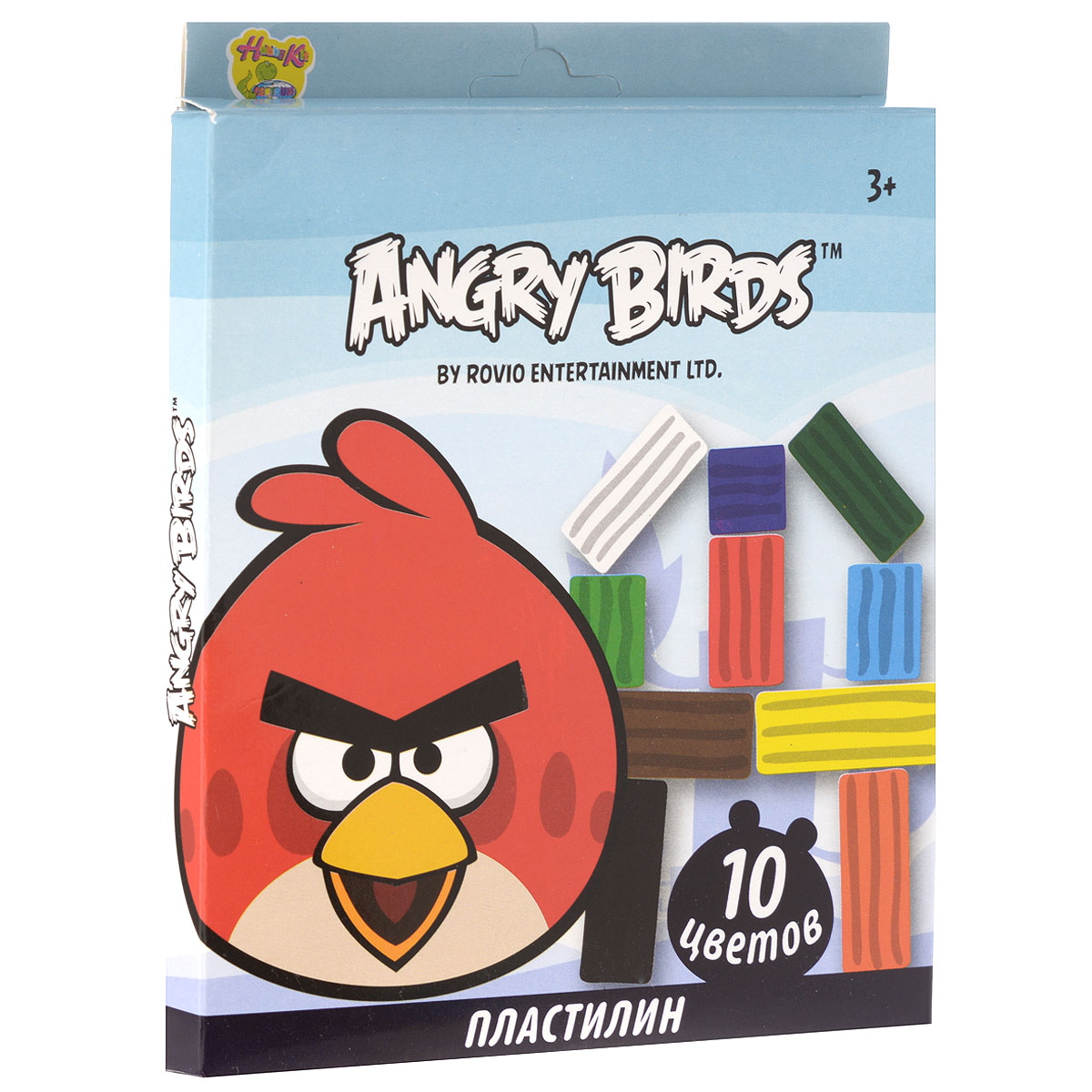 Пластилин Angry Birds, 10 цветов84440 Пластилин Angry Birds, 10 цветов84440Пластилин Angry Birds - это отличная возможность познакомить ребенка с еще одним из видов изобразительного творчества, в котором создаются объемные образы и целые композиции.В набор входит пластилин 10 ярких цветов (красный, темно-зеленый, черный, оранжевый, светло-зеленый, белый, желтый, синий, коричневый, голубой), а также пластиковый стек для нарезания пластилина.Цвета пластилина легко смешиваются между собой, и таким образом можно получить новые оттенки. Пластилин имеет яркие, красочные цвета и не липнет к рукам.Техника лепки богата и разнообразна, но при этом доступна даже маленьким детям. Занятия лепкой не только увлекательны, но и полезны для ребенка. Они способствуют развитию творческого и пространственного мышления, восприятия формы, фактуры, цвета и веса, развивают воображение и мелкую моторику.