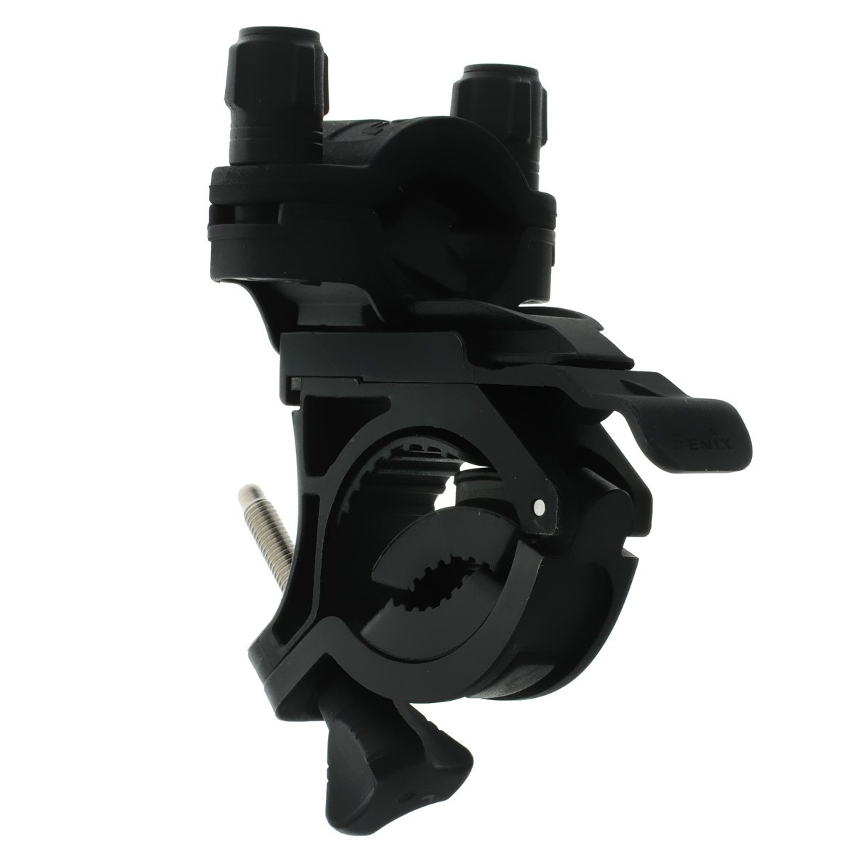 Крепление велосипедное Fenix ALB-1067742 Крепление велосипедное Fenix ALB-1067742В целом, конструкция крепления Fenix ALB-10 разработана таким образом, что процесс крепления и фиксации фонаря осуществляется крайне просто и занимает минимум времени. Проработаны мельчайшие детали, способствующие быстрой адаптации крепления под соответствующий инструмент. В итоге Fenix ALB-10 представляет собой гениально простое решение для приспособления фонаря в нужное место для определенных целей.Велосипедное крепление Fenix ALB-10 вполне традиционно не имеет ничего лишнего — лишь самый необходимый функционал, в который помимо основной задачи закрепления фонаря на руле входит также и возможность регулировать направление света горизонтально в пределах 30°. Совмещая и комбинируя некоторые детали можно добиться полной ликвидации эффекта встряски, которая происходит во время движения, особенно по пересеченной местности. Правильно используя каучуковые прокладки, вы значительно обезопасите ваш фонарь от нежелательных потрясений.Подходит для UC35, UC40, TK22, TK15, PD35, PD22, PD12, LD22, LD12.