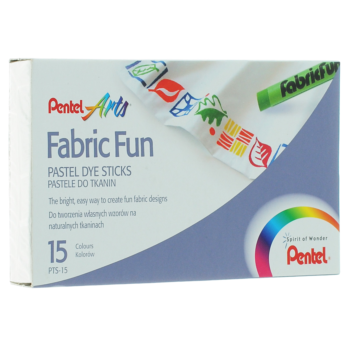 Пастель для ткани Pentel Fabric Fun, 15 цветовFS-00103 Пастель для ткани Pentel Fabric Fun, 15 цветовFS-00103Пастель для ткани Pentel Fabric Fun предназначена для нанесения рисунков на натуральные ткани. Пастель изготовлена из натуральных компонентов и не содержит вредных примесей. Соответствует европейскому стандарту качества EN71, утвержденному для детских товаров. Краски стойкие, не смываются водой. Для удобства использования имеют форму мелков. Этими мелками могут рисовать и дети, и взрослые художники, воплощая любые уникальные идеи в жизнь. С их помощью обычная вещь превратится в неповторимое авторское произведение, будь то сумка, футболка, фартук или даже кеды.Длина мелка: 6 см. Количество цветов: 15.