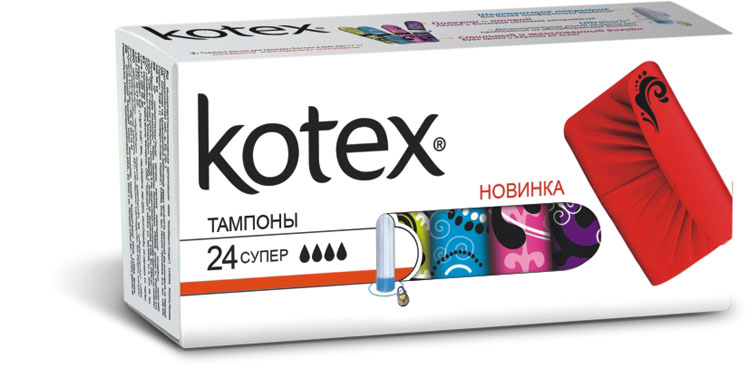 Kotex Тампоны Super, 24 штMP59.4D Kotex Тампоны Super, 24 штMP59.4DСостав тампона – высококачественных волокон вискозы (трилобальных волокна). Это позволяет им обеспечивать надежную защиту от протеканий, но при этом быть меньше по размеру и легко принимать анатомическую форму, что более комфортно при использовании. Голубая зона «Ультра Сорб» (UltraSorb) из специальных волокон в основании тампона, надежно удерживает влагу и защищает от протеканий. Усовершенствованное верхнее покрытие «Силки Ковер» (Silky Cover) (шелковистое покрытие) обеспечивает максимальный комфорт при введении. Шелковый прочный вытяжной шнурок.