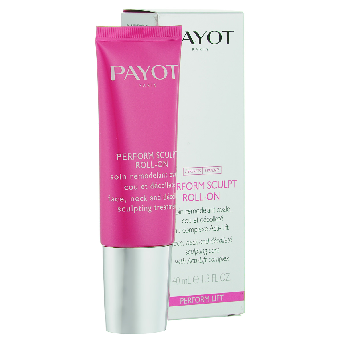Payot Средство для моделирования овала лица, шеи и декольте Perform Lift 40 млFS-00897 Payot Средство для моделирования овала лица, шеи и декольте Perform Lift 40 млFS-00897Средство укрепляет, тонизирует и разглаживает кожу шеи и декольте; стимулирует поддерживающие мышцы шеи благодаря массажному ролику-аппликатору; восстанавливает контур лицаПоместите наконечник в позицию ON, надавите на тубу для получения нужного количества средства, затем поверните наконечник в позицию OFF; нанесите восходящими массажными движениями от декольте к подбородку и нижней части щек.