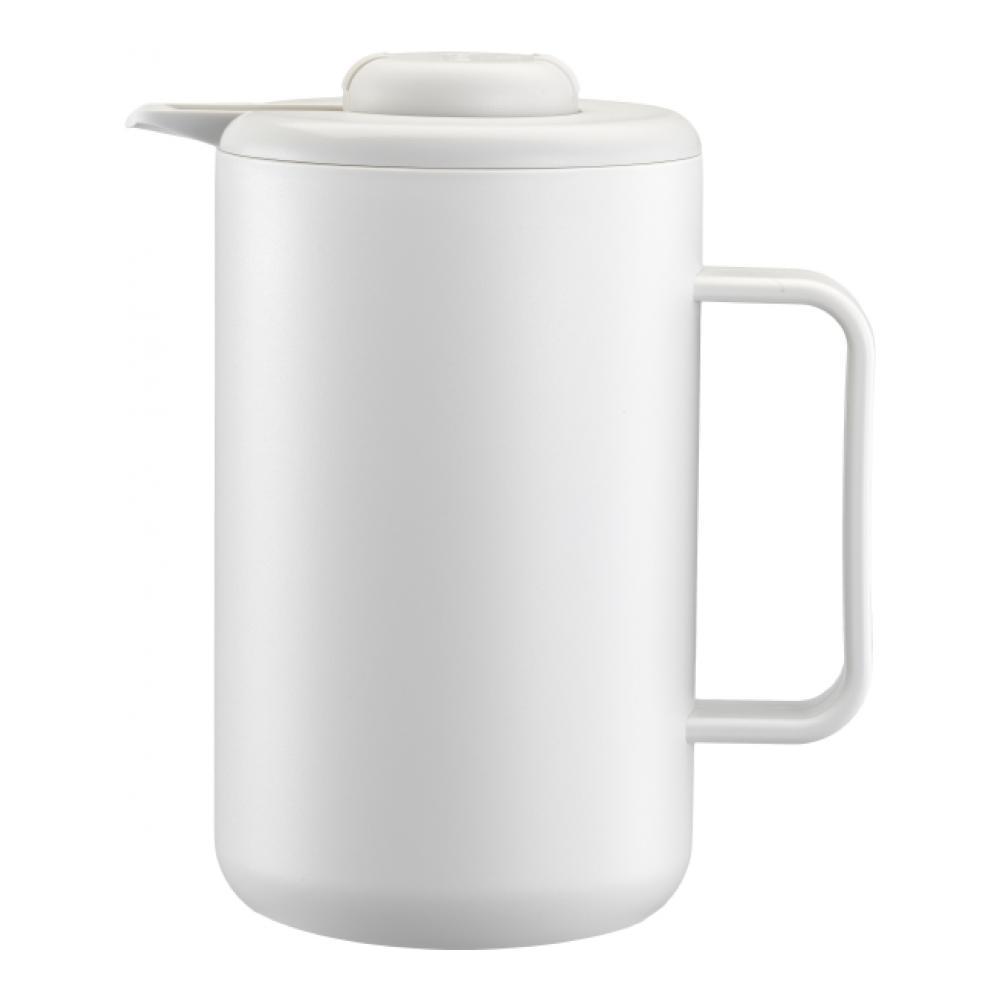 Термокувшин Bodum Bistro, цвет: белый, 1 л54 009312 Термокувшин Bodum Bistro, цвет: белый, 1 л54 009312Термокувшин Bodum Bistro поддерживает горячую или холодную температуру напитков на протяжении длительного времени. Корпус термокувшина изготовлен из высококачественного пластика, а внутренняя часть из нержавеющей стали. В промежутке между стенками создан вакуум - это помогает сохранять температуру содержимого внутри. Термокувшин надежно закрывается завинчивающейся крышкой, а выливающаяся жидкость будет стекать, не расплескиваясь, по специальному носику. Изделие оснащено удобной ручкой. Термокувшин Bistro займет достойное место на вашей кухне, а также станет полезным предметом в туристических походах. Высота термокувшина: 23 см.Диаметр дна: 11 см.