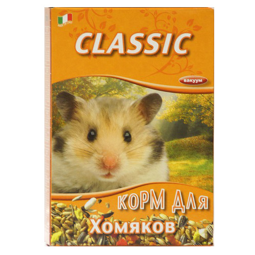 Корм для хомяков Fiory Classic, 680 г8105 Корм для хомяков Fiory Classic, 680 г8105Корм Fiory Classic - классическая смесь для хомяков. Корм упакован в вакуум. Готов к употреблению. Состав: злаки и зерновые продукты, семена масленичных культур и маслосодержащих плодов и фруктов, гречиха, пекарные продукты. Товар сертифицирован.