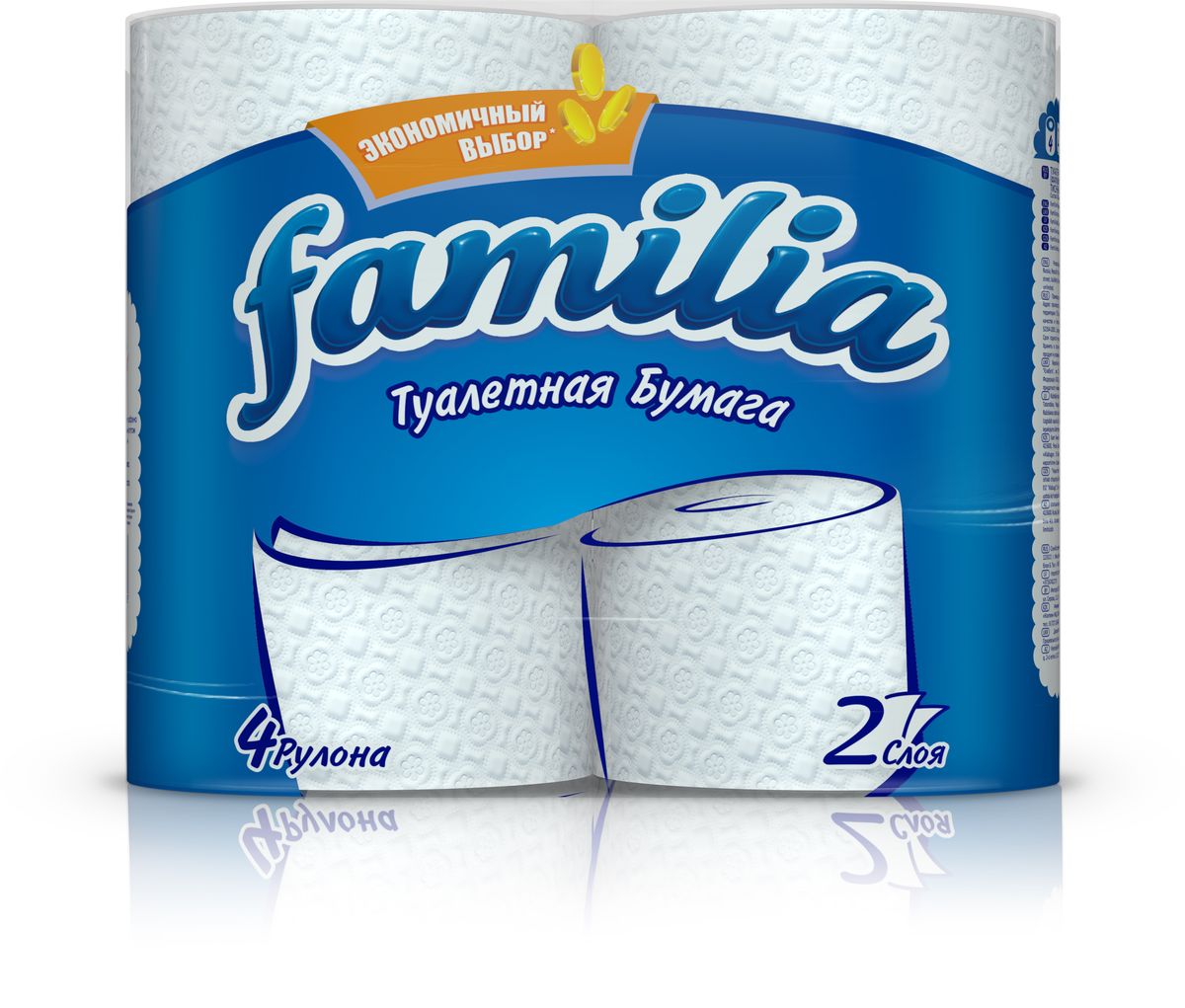Туалетная бумага Familia, двухслойная, цвет: белый, 4 рулона010-01199-23 Туалетная бумага Familia, двухслойная, цвет: белый, 4 рулона010-01199-23Двухслойная туалетная бумага Familia изготовлена из целлюлозы высшего качества. Листы оформлены тисненым рисунком в виде цветов. Мягкая, нежная, но в тоже время прочная, бумага не расслаивается и отрывается строго по линии перфорации. Бумага неароматизирована.Туалетная бумага Familia предназначена для тех, кто хочет, чтобы ванная была самая уютная на свете.Товар сертифицирован. Материал: 100% целлюлоза. Количество листов (в одном рулоне): 150 шт. Количество слоев: 2. Размер листа: 9,5 см х 12 см. Длина рулона: 18 м.