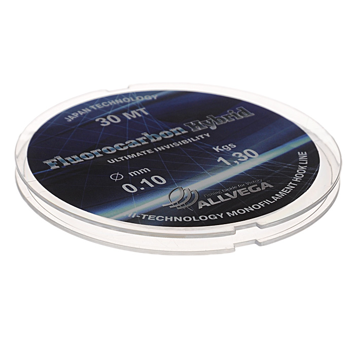 Леска Allvega Fluorocarbon Hybrid, цвет: прозрачный, 30 м, 0,1 мм, 1,3 кг1232628 Леска Allvega Fluorocarbon Hybrid, цвет: прозрачный, 30 м, 0,1 мм, 1,3 кг1232628Прозрачная леска Allvega Fluorocarbon Hybrid, состоящая из 65 % флюрокарбона. Флюрокарбоновое покрытие позволяет максимально повысить характеристики, при этом цена лески остается относительно низкой.