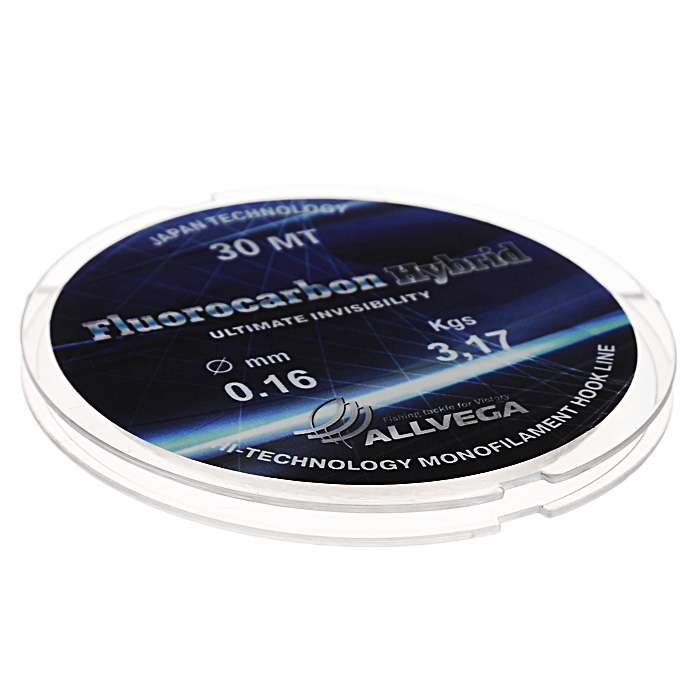 Леска Allvega Fluorocarbon Hybrid, цвет: прозрачный, 30 м, 0,16 мм, 3,17 кг010-01199-23 Леска Allvega Fluorocarbon Hybrid, цвет: прозрачный, 30 м, 0,16 мм, 3,17 кг010-01199-23Прозрачная леска Allvega Fluorocarbon Hybrid, состоящая из 65 % флюрокарбона. Флюрокарбоновое покрытие позволяет максимально повысить характеристики, при этом цена лески остается относительно низкой.