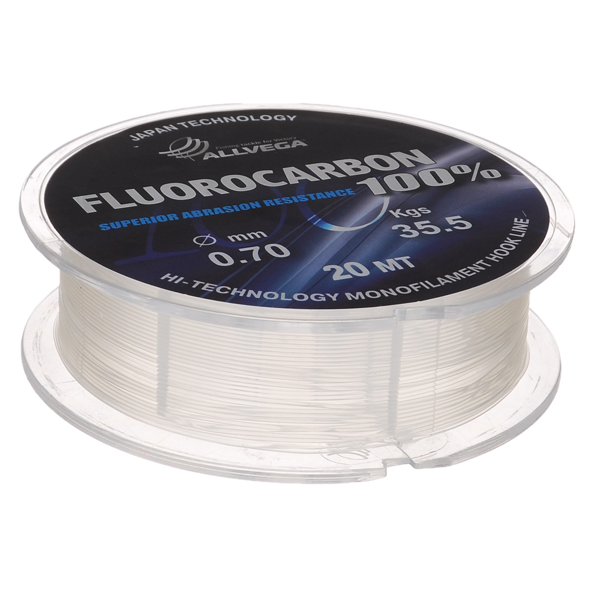 Леска Allvega FX Fluorocarbon 100%, цвет: прозрачный, 20 м, 0,7 мм, 35,5 кг36148 Леска Allvega FX Fluorocarbon 100%, цвет: прозрачный, 20 м, 0,7 мм, 35,5 кг36148Allvega FX Fluorocarbon 100% имеет коэффициент преломления света, близкий к коэффициенту преломления света воды, поэтому эта леска незаметна в воде и незаменима во многих случаях. Широко используется в качестве поводковой лески, как для мирных рыб, так и для хищников. Кроме прозрачности, так же обладает высокой устойчивостью к внешним механическим воздействиям, таким как камни, песок, ракушечник, зубы хищников. Обладает малой растяжимостью, что позволяет более четко определять поклевку и просекать рыбу.