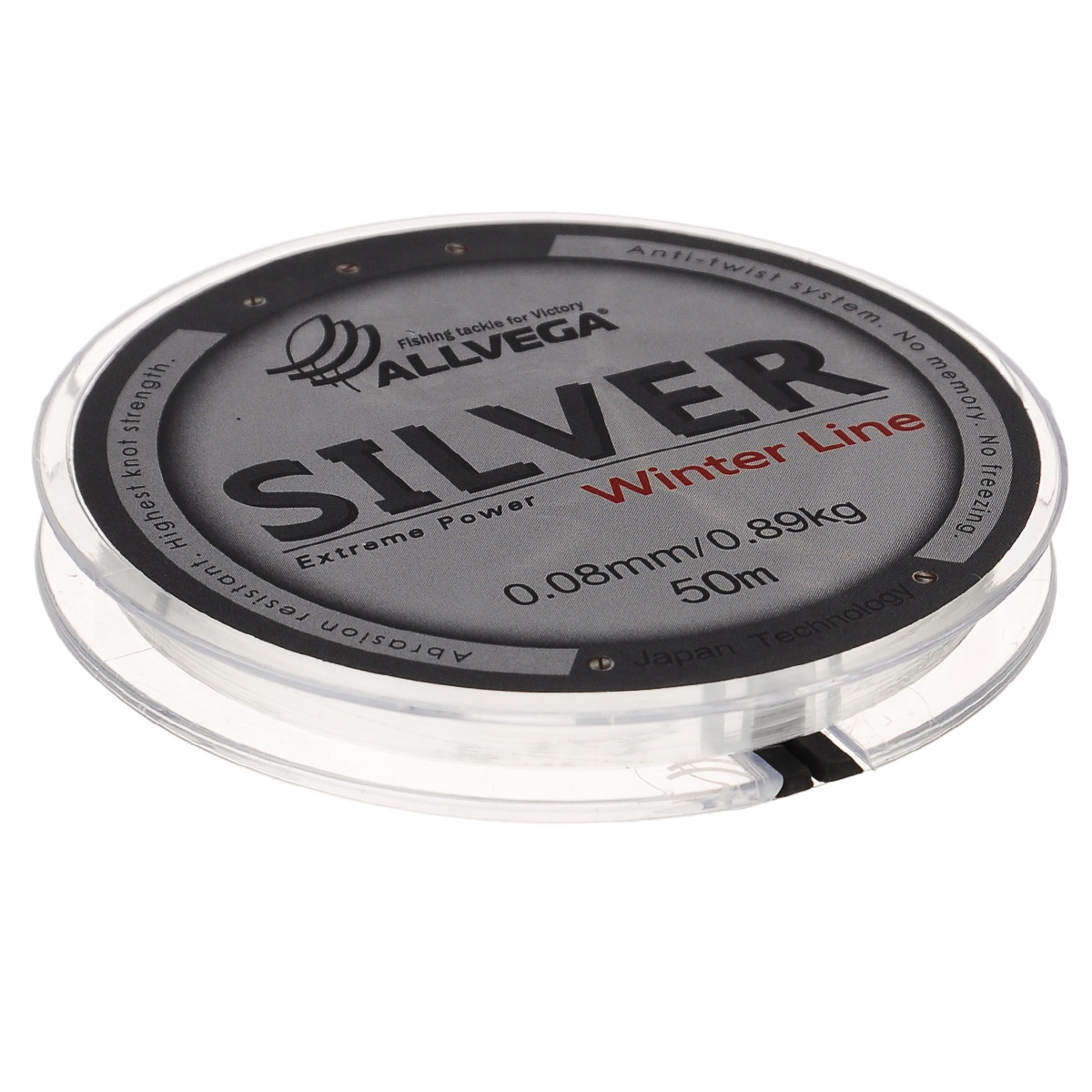 Леска Allvega Silver, цвет: серебристый, 50 м, 0,08 мм, 0,89 кг51524 Леска Allvega Silver, цвет: серебристый, 50 м, 0,08 мм, 0,89 кг51524Специальная зимняя леска Allvega Silver предназначена для использования во время низких температур. Имеет светло-серый, серебристый оттенок. Высокопрочная. Отсутствие механической памяти позволяет с успехом использовать ее для ловли на мормышку.