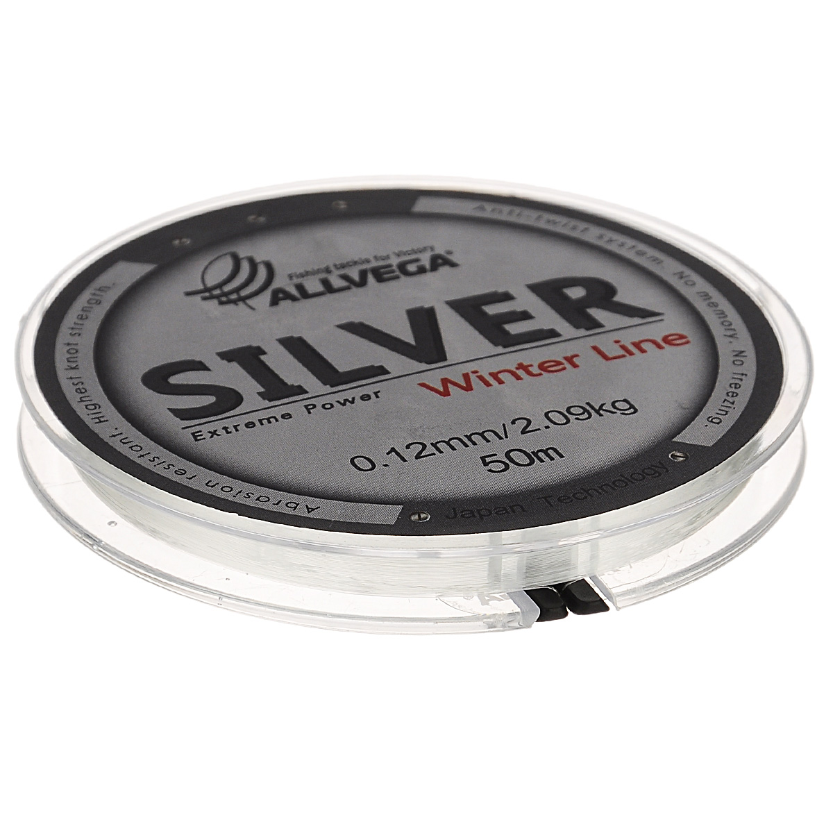 Леска Allvega Silver, цвет: серебристый, 50 м, 0,12 мм, 2,09 кг51527 Леска Allvega Silver, цвет: серебристый, 50 м, 0,12 мм, 2,09 кг51527Специальная зимняя леска Allvega Silver предназначена для использования во время низких температур. Имеет светло-серый, серебристый оттенок. Высокопрочная. Отсутствие механической памяти позволяет с успехом использовать ее для ловли на мормышку.