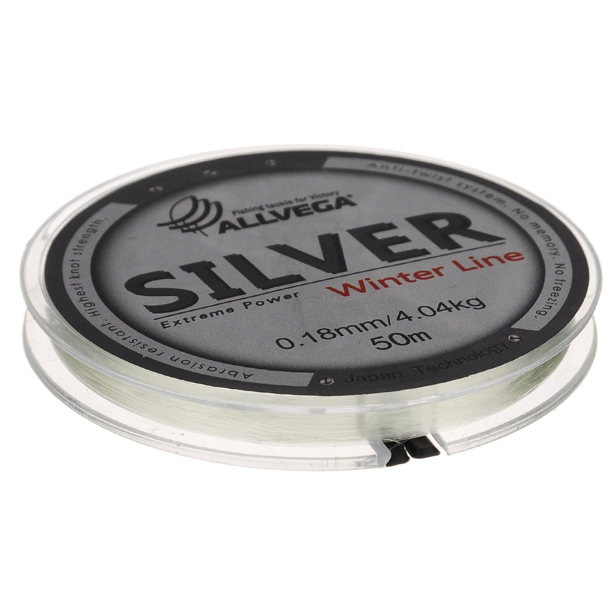 Леска Allvega Silver, цвет: серебристый, 50 м, 0,18 мм, 4,04 кг51530 Леска Allvega Silver, цвет: серебристый, 50 м, 0,18 мм, 4,04 кг51530Специальная зимняя леска Allvega Silver предназначена для использования во время низких температур. Имеет светло-серый, серебристый оттенок. Высокопрочная. Отсутствие механической памяти позволяет с успехом использовать ее для ловли на мормышку.