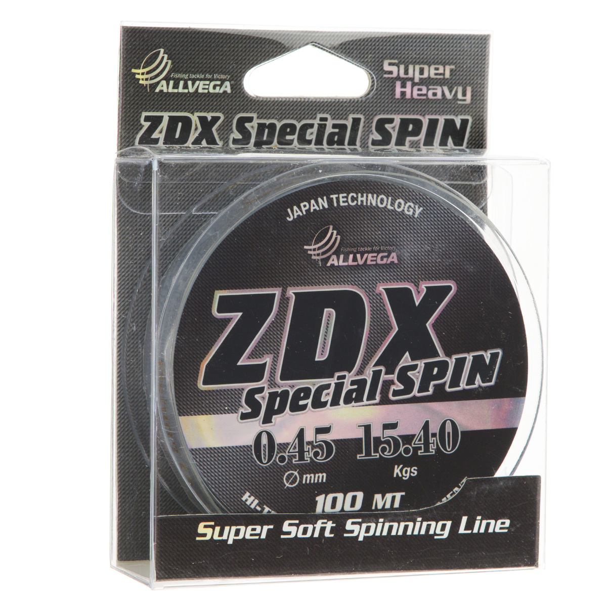 Леска Allvega ZDX Special Spin, цвет: светло-серый, 100 м, 0,45 мм, 15,4 кг51534 Леска Allvega ZDX Special Spin, цвет: светло-серый, 100 м, 0,45 мм, 15,4 кг51534Мягкая леска ZDX Special Spin разработана для спиннинговой ловли. Специальное покрытие увеличивает дальность заброса, защищает от абразивных воздействий и увеличивает срок службы при постоянных нагрузках. Благодаря отсутствию механической памяти может применяться во всех видах ловли с катушкой, в том числе для зимней ловли хищника.