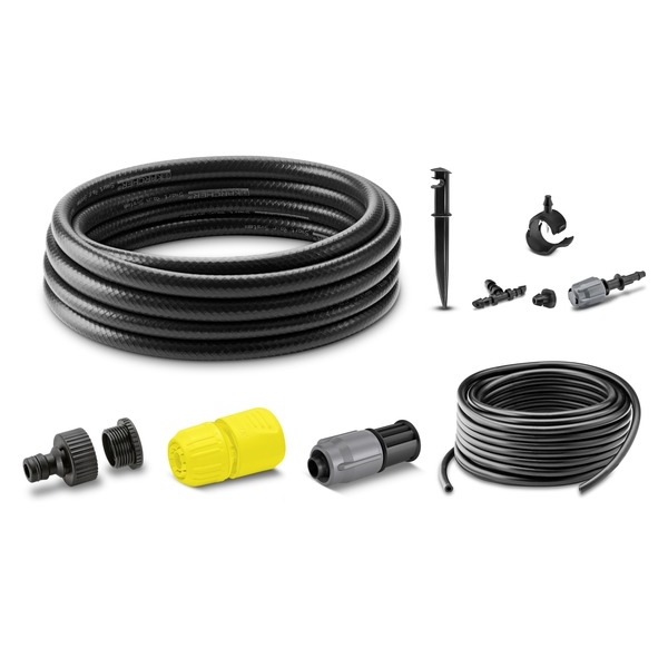 Комплект Karcher для полива цветочных горшков. 2.645-276.0106-026 Комплект Karcher для полива цветочных горшков. 2.645-276.0106-026Система для полива растений в горшках подойдет для полива 15 растений. Полив будет осуществляться с помощью системы шлангов и капельниц.Комплектация набора:- T-образный тройник с регулятором для горшков -10 шт,- Заглушка - 1 шт, - Соединительный колышек - 10 шт, - Колышки для системы полива цветочных горшков -15 шт, - Заглушки малые - 3 шт, - Заглушка большая - 1 шт.