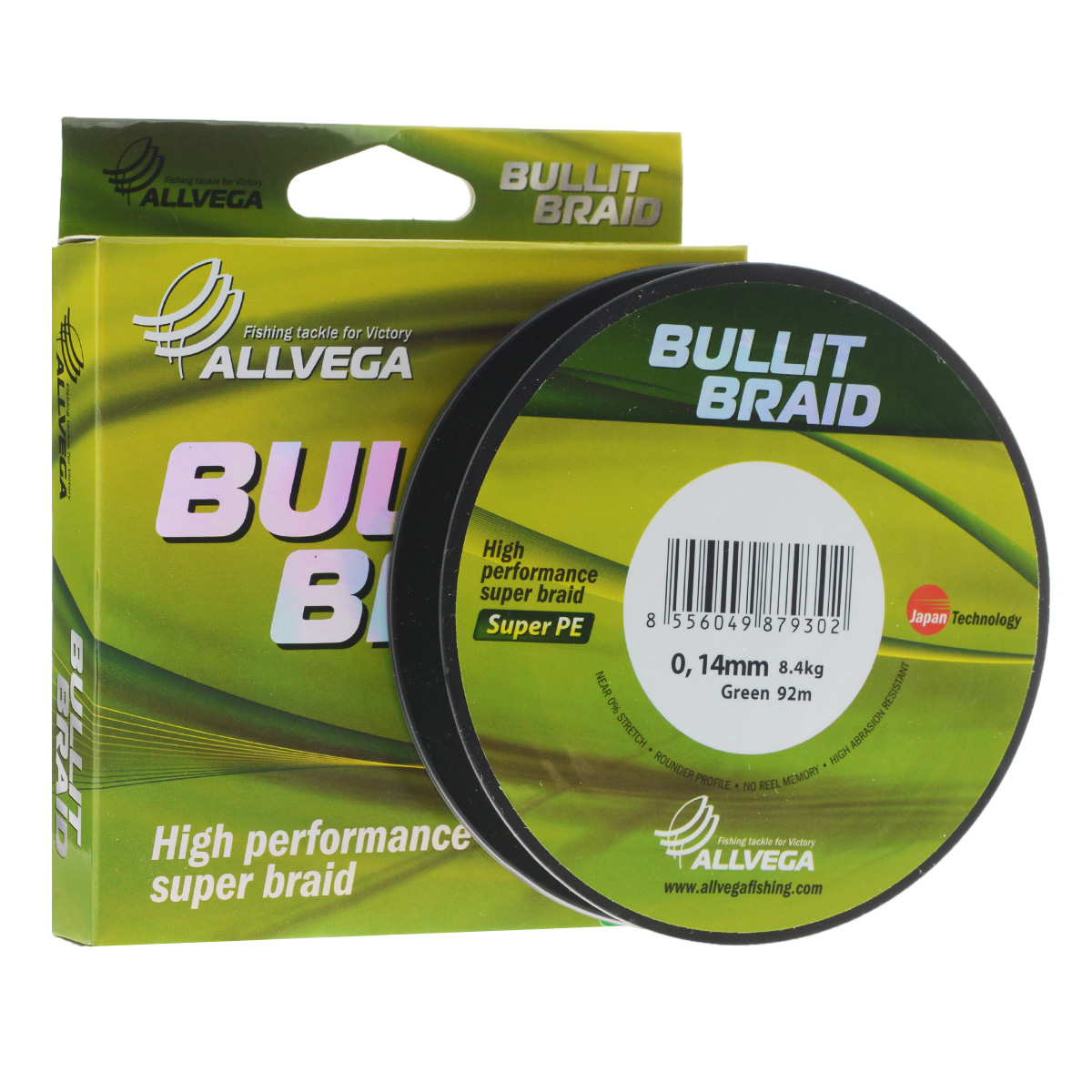 Леска плетеная Allvega Bullit Braid, цвет: темно-зеленый, 92 м, 0,14 мм, 8,4 кг21421 Леска плетеная Allvega Bullit Braid, цвет: темно-зеленый, 92 м, 0,14 мм, 8,4 кг21421Леска Allvega Bullit Braid с гладкой поверхностью и одинаковым сечением по всей длине обладает высокой износостойкостью. Благодаря микроволокнам полиэтилена (Super PE) леска имеет очень плотное плетение и не впитывает воду. Леску Allvega Bullit Braid можно применять в любых типах водоемов. Особенности:повышенная износостойкость;высокая чувствительность - коэффициент растяжения близок к нулю;отсутствует память; идеально гладкая поверхность позволяет увеличить дальность забросов; высокая прочность шнура на узлах.