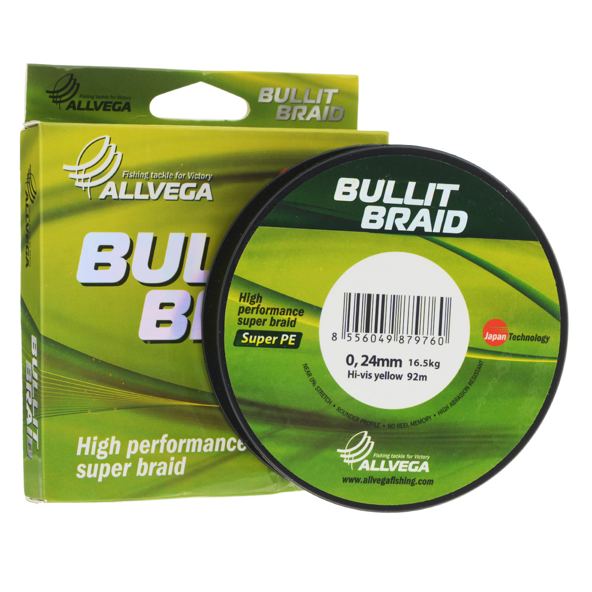 Леска плетеная Allvega Bullit Braid, цвет: ярко-желтый, 92 м, 0,24 мм, 16,5 кг21435 Леска плетеная Allvega Bullit Braid, цвет: ярко-желтый, 92 м, 0,24 мм, 16,5 кг21435Леска Allvega Bullit Braid с гладкой поверхностью и одинаковым сечением по всей длине обладает высокой износостойкостью. Благодаря микроволокнам полиэтилена (Super PE) леска имеет очень плотное плетение и не впитывает воду. Леску Allvega Bullit Braid можно применять в любых типах водоемов. Особенности:повышенная износостойкость;высокая чувствительность - коэффициент растяжения близок к нулю;отсутствует память; идеально гладкая поверхность позволяет увеличить дальность забросов; высокая прочность шнура на узлах.
