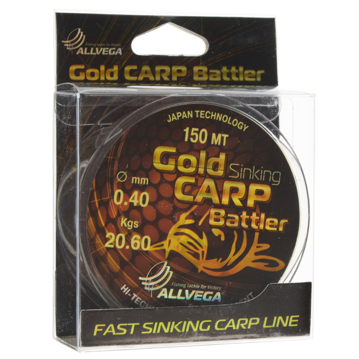 Леска Allvega Gold Carp Battler, цвет: коричневый, 150 м, 0,40 мм, 20,6 кг39955 Леска Allvega Gold Carp Battler, цвет: коричневый, 150 м, 0,40 мм, 20,6 кг39955Карповая леска Allvega Gold Carp Battler была разработана для ловли действительно крупной рыбы. Устойчива к большим нагрузкам в условиях густой растительности и коряжнике. Специальный цвет имеет неоднородную структуру, что позволяет быть не заметной на дне. Хорошо тонет, что является важным критерием для выбора карповой лески.