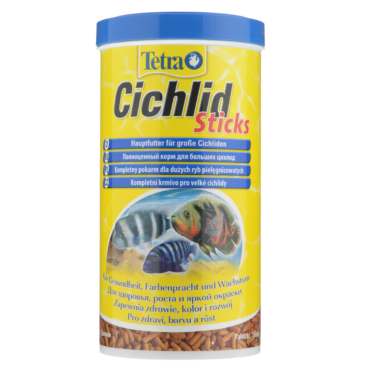 Корм сухой Tetra Cichlid. Sticks для больших цихлид, палочки, 1 л (320 г)0120710 Корм сухой Tetra Cichlid. Sticks для больших цихлид, палочки, 1 л (320 г)0120710Корм Tetra Cichlid. Sticks - это биологически сбалансированный корм в виде палочек, предназначенный для больших цихлид. Корм богат белками и другими питательными веществами для удовлетворения пищевых потребностей больших цихлид,Палочки разработаны специально для цихлид, предпочитающих питаться с поверхности воды. Запатентованная формула BioActive поддерживает здоровую иммунную систему рыб. Рекомендации по кормлению: кормите не менее 2-3 раз в день в таком количестве, которое ваши рыбы могут съесть в течение нескольких минут.Состав: рыба и побочные рыбные продукты, растительные продукты, экстракты растительного белка, дрожжи, зерновые культуры, масла и жиры, водоросли, минеральные вещества. Аналитические компоненты: сырой белок - 46%, сырые масла и жиры - 8%, сырая клетчатка - 2%, влага - 6%. Добавки: витамины, провитамины и химические вещества с аналогичным воздействием, витамин А 30480 МЕ/кг, витамин Д3 1900 МЕ/кг. Комбинации элементов: Е5 Марганец 69 мг/кг, Е6 Цинк 41 мг/кг, Е1 Железо 27 мг/кг, Е3 Кобальт 0,5 мг/кг. Красители, антиоксиданты.Товар сертифицирован.