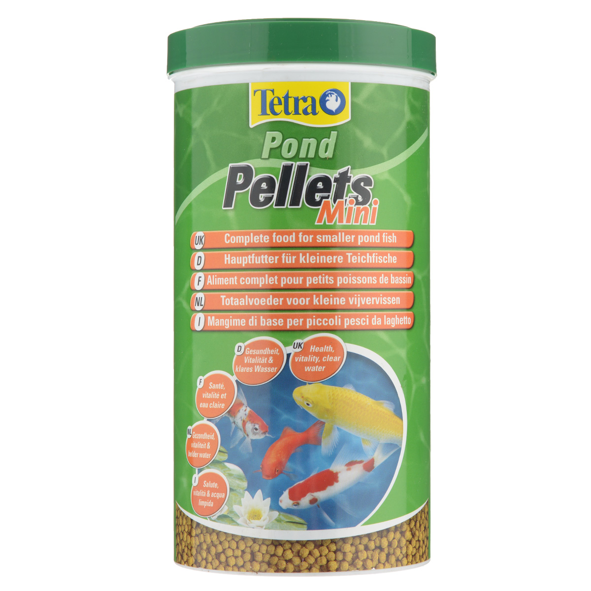 Корм сухой Tetra Pond Pellets Mini для всех видов прудовых рыб, в виде шариков, 1 л0120710 Корм сухой Tetra Pond Pellets Mini для всех видов прудовых рыб, в виде шариков, 1 л0120710Корм Tetra Pond Pellets Mini - это идеальный корм в виде шариков для всех видов прудовых рыб длиной до 20 см. Обеспечивает полноценное и сбалансированное питание. быстро размягчается в воде и легко переваривается рыбами, обеспечивает небольшое количество отходов и не загрязняет воду. Рекомендации по кормлению: кормите не менее 2-3 раз в день в таком количестве, которое ваши рыбы могут съесть в течение нескольких минут.Характеристики:Состав: зерновые культуры, экстракты растительного белка, растительные продукты, рыба и побочные рыбные продукты, дрожжи, масла и жиры, водоросли, минеральные вещества. Пищевая ценность: сырой белок - 28%, сырые масла и жиры - 3.5%, сырая клетчатка - 2%, влага - 7%.Добавки: витамины, провитамины и химические вещества с аналогичным воздействием, витамин А 28800 МЕ/кг, витамин Д3 1800 МЕ/кг. Комбинации элементов: Е5 Марганец 74 мг/кг, Е6 Цинк 44 мг/кг, Е1 Железо 29 мг/кг, Е3 Кобальт 0,5 мг/кг. Красители, антиоксиданты.Вес: 1000 мл (260 г).