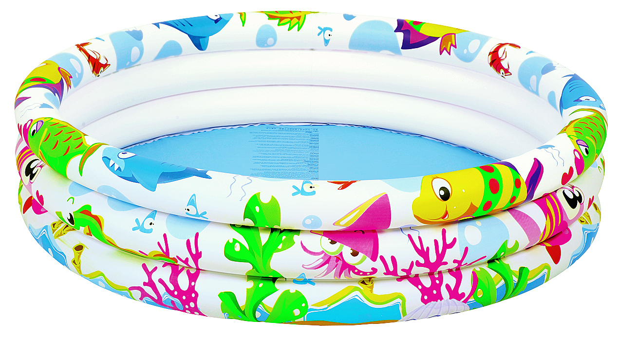 Бассейн надувной Jilong Sea World, 107 см х 25 см131-041 Бассейн надувной Jilong Sea World, 107 см х 25 см131-041Круглый надувной бассейн Jilong Sea World идеально предназначен для детского и семейного отдыха на загородном участке. Отлично подойдет для детей от 2 до 6 лет. Бассейн изготовлен из прочного ПВХ. Состоит из 3 колец одинакового размера. На внешней стороне имеется принт.Комфортный дизайн бассейна и приятная цветовая гамма сделают его не только незаменимым атрибутом летнего отдыха, но и оригинальным дополнением ландшафтного дизайна участка. В комплект с бассейном входит заплатка для ремонта в случае прокола.