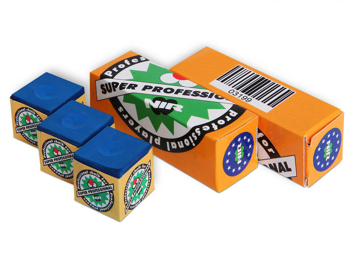 Мел для бильярда Nir Super Professional Blue, 3 шт02651 Мел для бильярда Nir Super Professional Blue, 3 шт02651Мел Nir Super Professional одна из последних разработок специалистов итальянской компании Longoni, всемирно известного производителя бильярдных киев и аксессуаров. Продукт европейского качества, мел отлично держится на наклейке и позволяет игрокам достигать высокого уровня контроля битка при каждом ударе. Многие профессиональные игроки уже оценили мел Nir Super Professional и регулярно используют его во время своих тренировок и турниров.