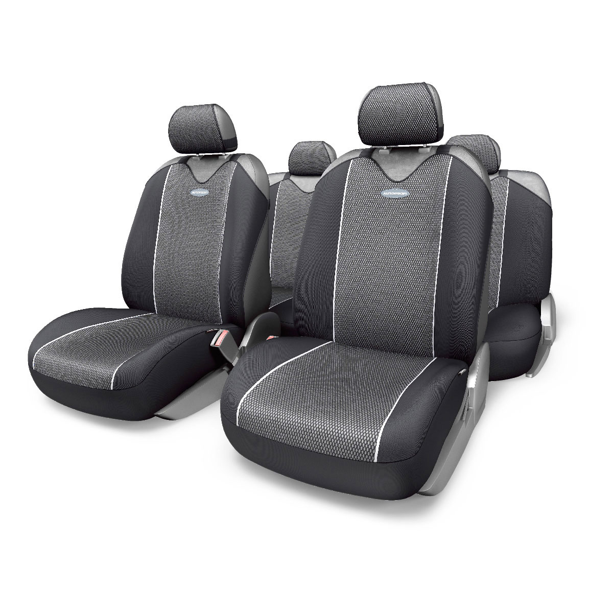 Чехлы-майки Autoprofi Carbon Plus Zippers, цвет: черный, серый, 9 предметовCA-3505 Чехлы-майки Autoprofi Carbon Plus Zippers, цвет: черный, серый, 9 предметовCA-3505Модель авточехлов-маек Autoprofi Carbon Plus Zippers, выполненных из полиэстера, отличается полностью закрытой нижней частью сидений, которая добавляет им практичности и износостойкости. При этом чехлы быстро и без усилий надеваются на кресла, не требуя демонтажа подголовников или подлокотников. В креслах заднего ряда 6 молний.Эластичный материал позволяет использовать чехлы на сиденьях любого типа. Визуально полиэстер изделий в точности повторяет переливающийся рисунок настоящего карбона и придает чехлам респектабельный вид. Для автомобиля, чей экстерьер или салон оснащены карбоновыми деталями, чехлы Autoprofi Carbon Plus являются наиболее гармоничным дополнением.Комплектация: 2 чехла кресел переднего ряда, 1 спинка заднего ряда, 1 сиденье заднего ряда, 5 подголовников.Толщина поролона: 2 мм.