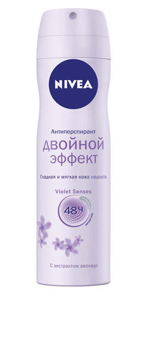 NIVEA Антиперспирант спрей Двойной Эффект 150 млSatin Hair 7 BR730MN NIVEA Антиперспирант спрей Двойной Эффект 150 млSatin Hair 7 BR730MNДезодорант-антиперспирант для женщин Двойной эффект от NIVEA с экстрактом авокадо действует в течение 48 часов, обеспечивая надкежную защиту. Оптимальное сочетание надежной защиты, бережного ухода и красоты вашей кожи. Способствует чистому бритью - ваша кожа гладкая и нежная надолго! не содержит спирт, красителей и консервантовдерматологически протестировано Товар сертифицирован.