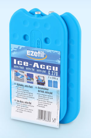 Аккумулятор холода Ezetil Ice Akku G 270, 2 х 245 гAS 25 Аккумулятор холода Ezetil Ice Akku G 270, 2 х 245 гAS 25Аккумулятор холода Ezetil Ice Akku G 270 применяют для охлаждения продуктов в термосумках и термоконтейнерах. Также аккумулятор холода необходим для стабилизации температур в низкотемпературных камерах, для увеличения времени безопасного хранения замороженных продуктов при аварийных отказах холодильника / морозильника.Преимущества аккумулятора холода:- Быстрое и эффективное охлаждение; - Новая сверхтонкая формула экономит место;- Идеально подходит для сумок-холодильников и контейнеров;- Многоразовое использование;- От -25 °C до +55 °C. Не подходит для мытья в посудомоечной машине. Содержимое пакета не токсично.Объем: 0,49 л.Размер аккумулятора: 21 см х 12 см х 1 см.Вес: 245 г.Количество: 2 шт.