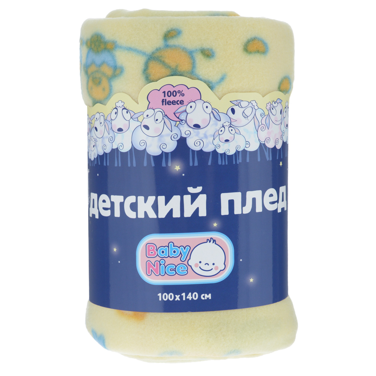 Плед флисовый Baby Nice Цыплята и слонята, желтый, 100 см х 140 см63202 Плед флисовый Baby Nice Цыплята и слонята, желтый, 100 см х 140 см63202Мягкий плед для малышей Baby Nice Цыплята и слонята выполнен из флиса, теплого, легкого, долговечного трикотажного материала. Плед очень приятный на ощупь и обладает эффектом сухого тепла за счет высокого уровня вентиляции и малого коэффициента поглощения влаги. Подходит для прохладной погоды. Изделие не вызывает аллергии. Плед оформлен изображением цыплят и слонят. Края изделия обработаны декоративным оверлоком.Плед удобен в эксплуатации: легко стирается, быстро сохнет, не требует глажки и обладает антипиллинговым свойством. Детский плед Baby Nice Цыплята и слонята - лучший выбор родителей, которые хотят подарить ребенку ощущение комфорта и надежности уже с первых дней жизни. Размер: 100 см х 140 см.