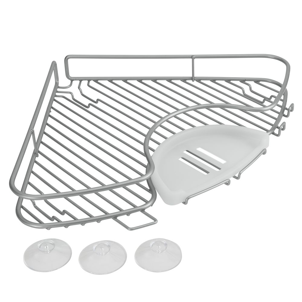 Полка угловая Metaltex Corner для ванны, с мыльницей, с крючками, 29 х 29 х 4 см531-105 Полка угловая Metaltex Corner для ванны, с мыльницей, с крючками, 29 х 29 х 4 см531-105Угловая полка Metaltex Corner, выполненная из стали c уникальным политермическим покрытием Polytherm, предназначена для ванны. Покрытие Polytherm значительно продлевает срок службы изделий, это покрытие ударопрочное, на нем не образуются царапины и ржавчина. Полка оснащена пластиковой мыльницей с небольшими отверстиями посередине для стекания воды. Также у полки имеются крючки, на которые вы сможете повесить необходимые принадлежности. Крепится к ванне при помощи трех присосок.