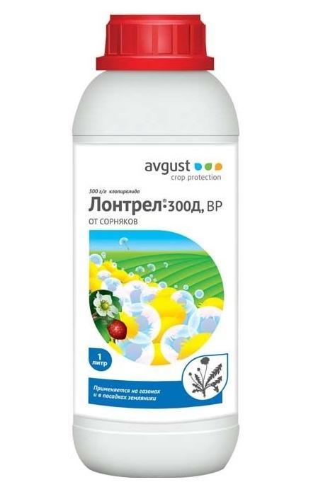 Средство от сорняков Лонтрел-300Д, 1000 мл391602 Средство от сорняков Лонтрел-300Д, 1000 мл391602Средство Лонтрел-300Д - уникальное средство для уничтожения сорняков на газонах и в посадках земляники. Лучшее средство от всех видов осота. Не повреждает газонную траву и землянику. Уничтожает не только наземную, но и корневую систему сорняков. К средству прилагается мерный стаканчин объемом 100 мл. Характеристики:Объем средства: 1000 мл. Производитель:Россия.Российская компания Август является крупнейшим производителем химических средств для защиты растений сельскохозяйственного производства, а также для владельцев личных подсобных хозяйств и дачников. В компании создана самая современная производственная база и мощный научный центр. Ассортимент продукции, выпускаемой компанией, насчитывает более 50 наименований высококачественных и технологичных препаратов. Специализированная пестицидная компания Август подтвердила качество выпускаемой продукции требованиями трех международных стандартов.