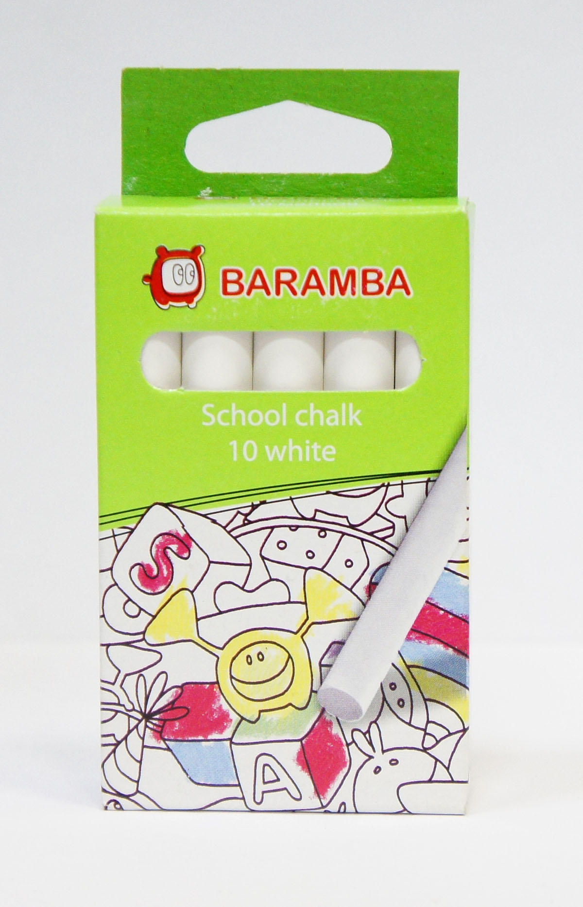 Мелки белые Baramba School chalk, 10 штFS-36052 Мелки белые Baramba School chalk, 10 штFS-36052Белые мелки Baramba School chalk с круглым корпусом предназначены для письма и рисования на школьных досках, асфальте, ватмане, дереве и бетоне. Состоят на 98% из карбоната кальция. Удобны в использовании, не крошатся, не царапают доску, не пачкают руки, яркие насыщенные цвета в наборах цветного мела.Рисование мелками интересное и увлекательное занятие. Порадуйте своего ребенка таким замечательным подарком!Не рекомендуется детям до 3-х лет.