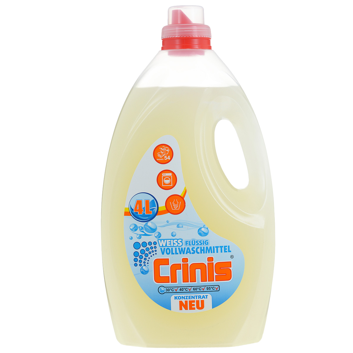 Гель для стирки белого белья Сrinis, концентрированный, 4 л391602 Гель для стирки белого белья Сrinis, концентрированный, 4 л391602Высококонцентрированный гель Сrinis предназначен для стирки для белого или светлого белья. Хорошо растворяясь в воде, проникает в ткани и удаляет сложные пятна. Расширенная формула смягчает ткань, что облегчает глажение одежды. Эффективен даже при температуре 30°С. Не вызывает аллергии. Подходит для ручной стирки и для автоматических стиральных машин. Состав: неионные ПАВ: 5-15%, анионные ПАВ: 5-15%, 2-бром-2-нитро-пропан-1,3-диола менее 0,2%, ферменты, Parfumolio, оптический отбеливатель, ароматные материалы. Товар сертифицирован.