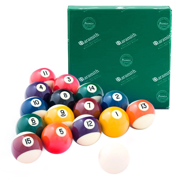 Шары бильярдные Aramith Pool Premier, 57,2 мм332515-2800 Шары бильярдные Aramith Pool Premier, 57,2 мм332515-2800Бильярдные шары Aramith Pool Premier 57,2 мм - золотая середина сочетания цены и качества. Производятся только фирмой Saluc, Бельгия. Дополнительная гладкая поверхность, которая минимизирует изнашивание сукна и служит для исключительной долговечности ткани. Гарантированные без полиэстера, настоящие феноло-альдегидные шары обладают всеми свойствами, которые ожидает требовательный игрок. Постоянная плотность и равновесие обеспечивают четкий контроль скорости, вращения и точность отскока шара. Специально разработанная технология придает утонченный металлический оттенок и новый новаторский взгляд этим изящным шарам.Описание комплекта:Шаров в комплекте: 16.Вид бильярда: американский пул.Цвет битка: белый.