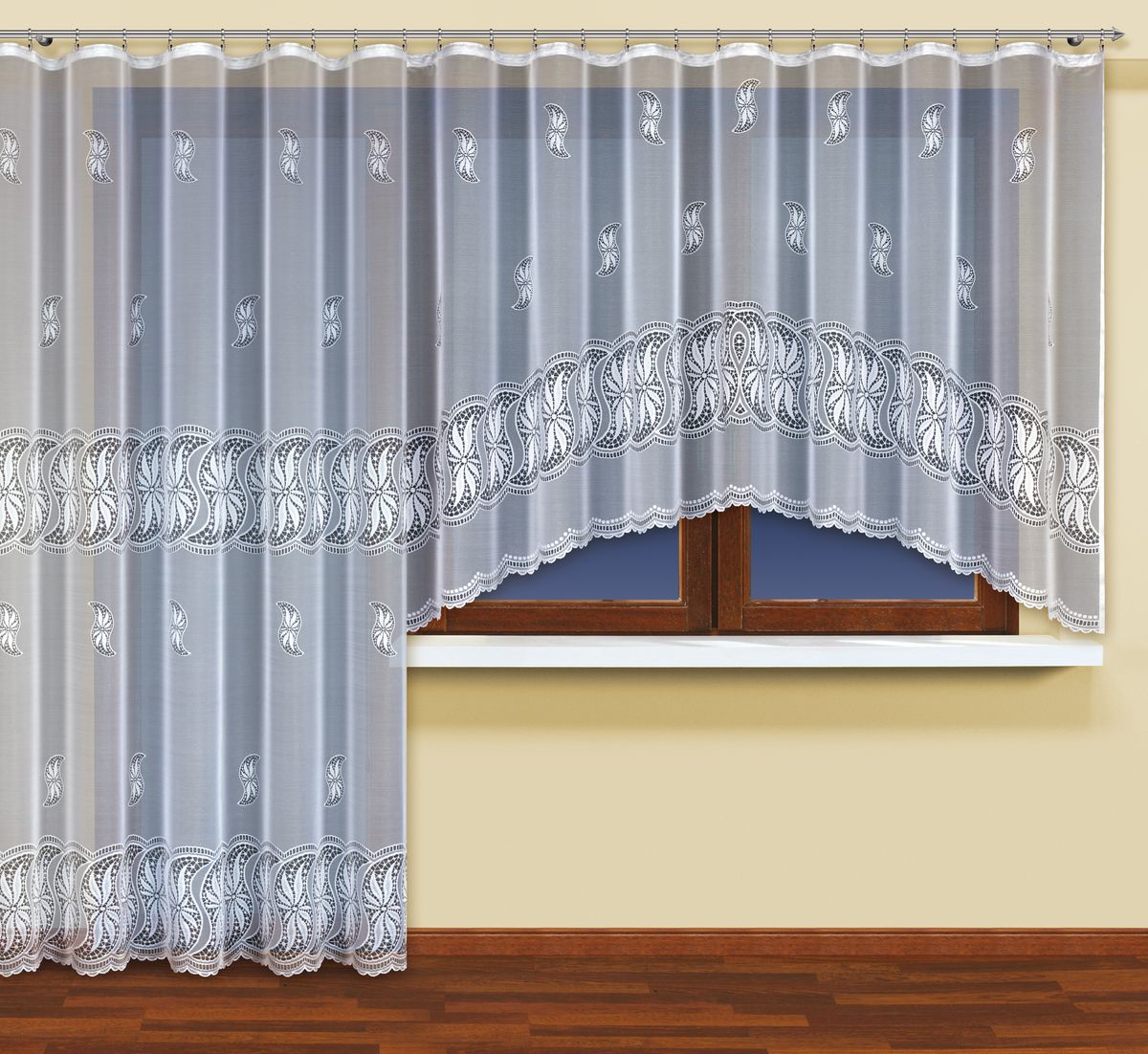 Комплект гардин для балконной двери Wisan, цвет: белый, 160 x 300, 250 x 200. 214190S03301004 Комплект гардин для балконной двери Wisan, цвет: белый, 160 x 300, 250 x 200. 214190S03301004Комплект гардин Wisan изготовлен из полиэстера. Комплект гардин Wisan станет великолепным украшением балконного окна.