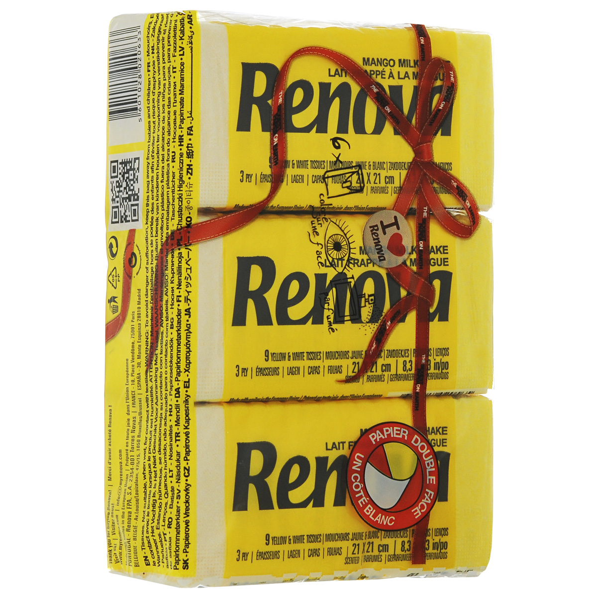 Платочки бумажные 40*6 Renova Red Label Mango Yellow30120050 Платочки бумажные 40*6 Renova Red Label Mango Yellow30120050100% целлюлоза