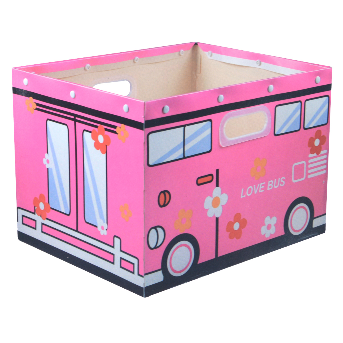 Коробка для хранения House & Holder Love Bus, цвет: розовый, 38 х 30 х 27 см1004900000360 Коробка для хранения House & Holder Love Bus, цвет: розовый, 38 х 30 х 27 см1004900000360Декоративная коробка для хранения House & Holder Love Bus изготовленная в виде замечательного автобуса, станет незаменимым помощником для всех членов семьи, но особенно для детей. Благодаря ее универсальности в ней можно хранить самые разнообразные вещи: от предметов домашнего обихода до детских игрушек и книжек, а плотно прилегающая крышка защитит их от влаги и пыли. Удобные ручки обеспечат комфорт при переноске.Размер коробки: 38 см х 30 см х 27 см.