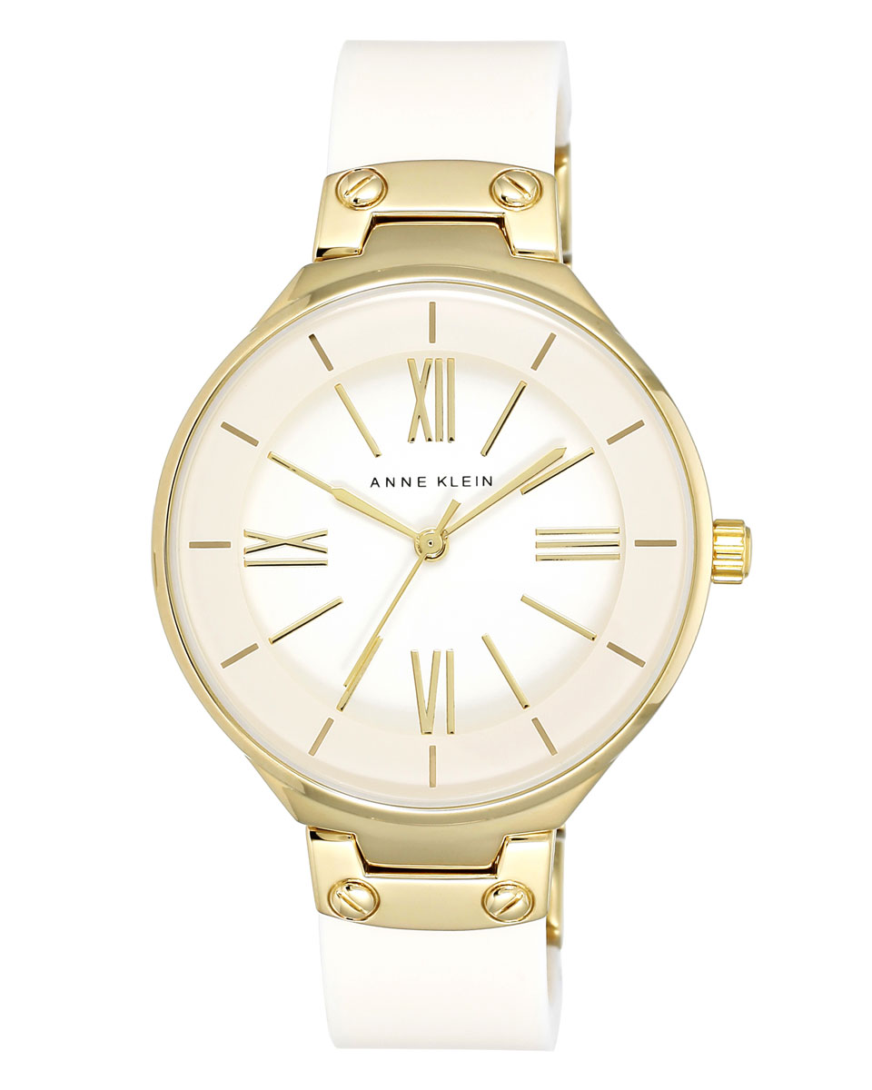 Часы наручные женские Anne Klein PLASTIC, цвет: золотистый, слоновая кость. 1958IVGBBM8434-58AE Часы наручные женские Anne Klein PLASTIC, цвет: золотистый, слоновая кость. 1958IVGBBM8434-58AEЭлегантные женские часы Anne Klein PLASTIC выполнены из нержавеющей стали с PVD покрытием, пластика и минерального стекла. Циферблат изделия дополнен символикой бренда.Часы оснащены кварцевым механизмом с тремя стрелками, полированным корпусом, устойчивым к царапинам минеральным стеклом, степенью влагозащиты 3atm. Изделие дополнено браслетом с жесткой вставкой из пластика , часы застегиваются на складной замок.Часы поставляются в фирменной упаковке.Стильные часы Anne Klein PLASTIC подчеркнут изящество женской руки и отменное чувство стиля их обладательницы.