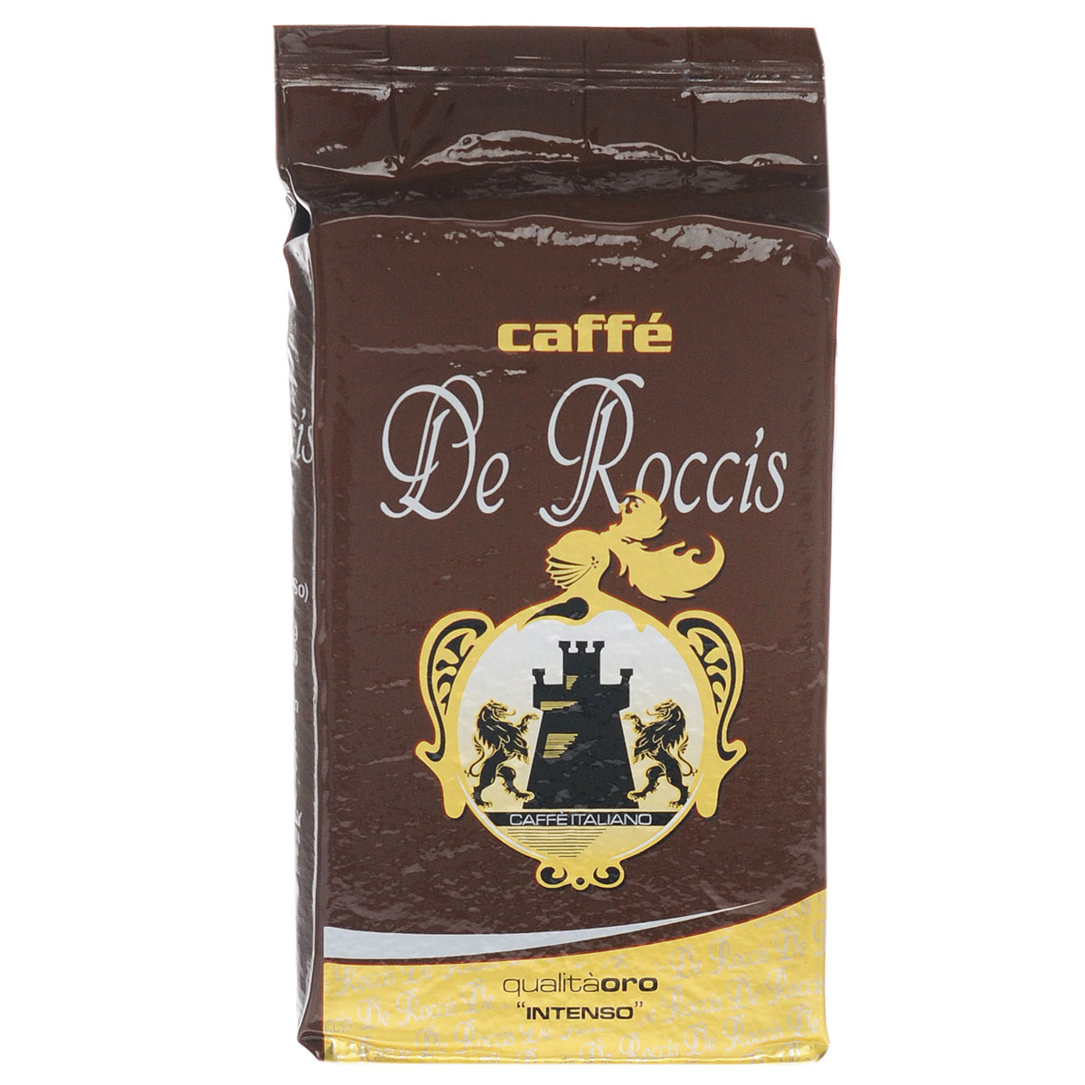 De Roccis Oro кофе молотый, 250 г101246 De Roccis Oro кофе молотый, 250 г101246De Roccis Oro - превосходный итальянский молотый кофе средней обжарки, обладающий сладким и душистым ароматом. Кофейная смесь предназначена для повседневного домашнего использования. Его аромат остается очень ярким, даже при добавлении в кофе молока. Состав смеси: 70% арабика, 30% робуста.