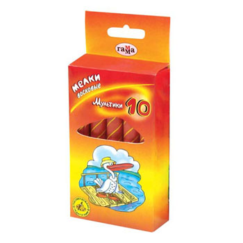 Восковые мелки Мультики, 10 цветов0102016 Восковые мелки Мультики, 10 цветов0102016Мягкие восковые мелки с эффектом масляной постели Мультики откроют юным художникам новые горизонты для творчества. Они предназначены для рисования на бумаге, картоне, кафеле и стекле. Набор включает в себя 10 ярких мелков (желтый, бежевый, оранжевый, вишневый, фиолетовый, зеленый, синий, голубой, черный, коричневый).Мелки являются альтернативой привычным для нас цветным карандашам. Они содержат натуральный пчелиный воск, что безвредно для ребенка. Штрихи легко накладываются друг на друга и ложатся плотным слоем.Восковые мелки позволят создавать малышу самые красочные рисунки. Кроме того, эти мелки с легкостью могут быть смыты с любых поверхностей, поэтому родителям не придется беспокоиться в моменты, когда их ребенок захочет проявить всю свою творческую натуру!Мелки помогают малышам развить мелкую моторику рук, координацию движений, воображение и творческое мышление, стимулируют цветовое восприятие, а также способствуют самовыражению.