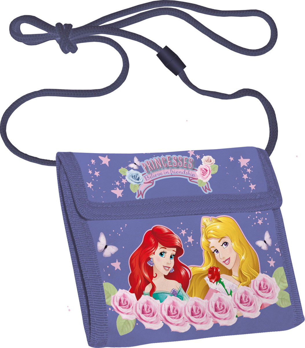 Кошелек детский Disney Princess, цвет: сиреневыйBM8434-58AE Кошелек детский Disney Princess, цвет: сиреневыйBM8434-58AEЯркий детский кошелек Disney Princess выполнен из полиэстера и оформлен красочным рисунком. Внутри кошелек оснащен отделением для денежных купюр и карманом на застежке-молнии. Кошелек складывается втрое и закрывается широким клапаном на липучку. На внутренней стороне предусмотрен шнурок, с помощью которого изделие можно носить через плечо или на шее.Кошелек Disney Princess станет надежным спутником для вашего ребенка!