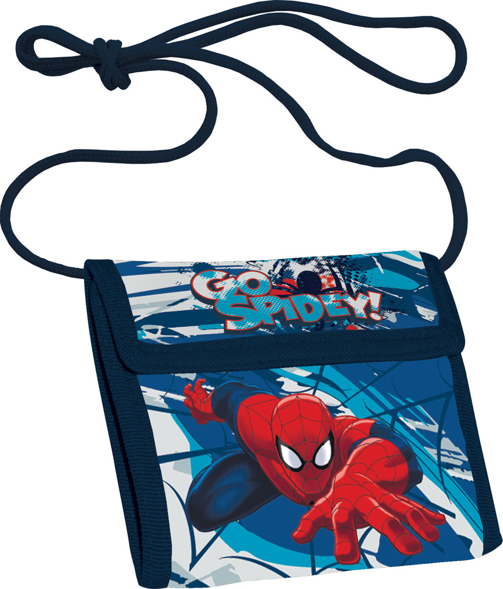 Кошелек детский Spider-Man, цвет: синийINT-06501 Кошелек детский Spider-Man, цвет: синийINT-06501Яркий детский кошелек Spider-Man выполнен из полиэстера и оформлен красочным рисунком. Внутри кошелек оснащен отделением для денежных купюр и карманом на застежке-молнии. Кошелек складывается втрое и закрывается широким клапаном на липучку. На внутренней стороне предусмотрен шнурок, с помощью которого изделие можно носить через плечо или на шее.Кошелек Spider-Man станет надежным спутником для вашего ребенка!