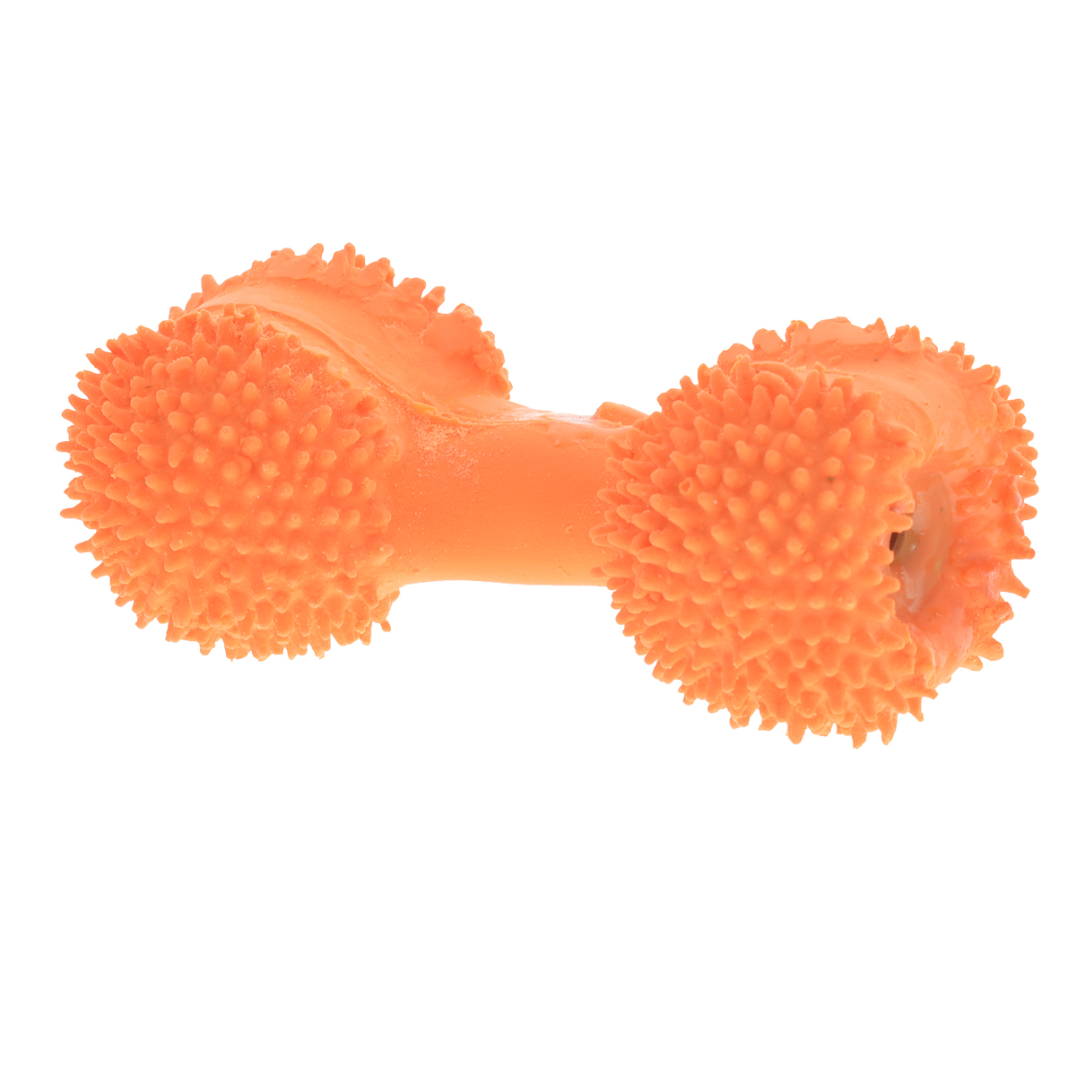 Игрушка для собак V.I.Pet Гантель с шипами, цвет: оранжевый0120710 Игрушка для собак V.I.Pet Гантель с шипами, цвет: оранжевый0120710Игрушка V.I.Pet Гантель с шипами изготовлена из латекса с использованием только безопасных, не токсичных красителей. Великолепно подходит для игры и массажа десен вашей собаки.Гантель при надавливании или захвате пастью пищит. Такая игрушка порадует вашего любимца, а вам доставит массу приятных эмоций, ведь наблюдать за игрой всегда интересно и приятно. Оставшись в одиночестве, ваша собака будет увлеченно играть в эту игрушку.
