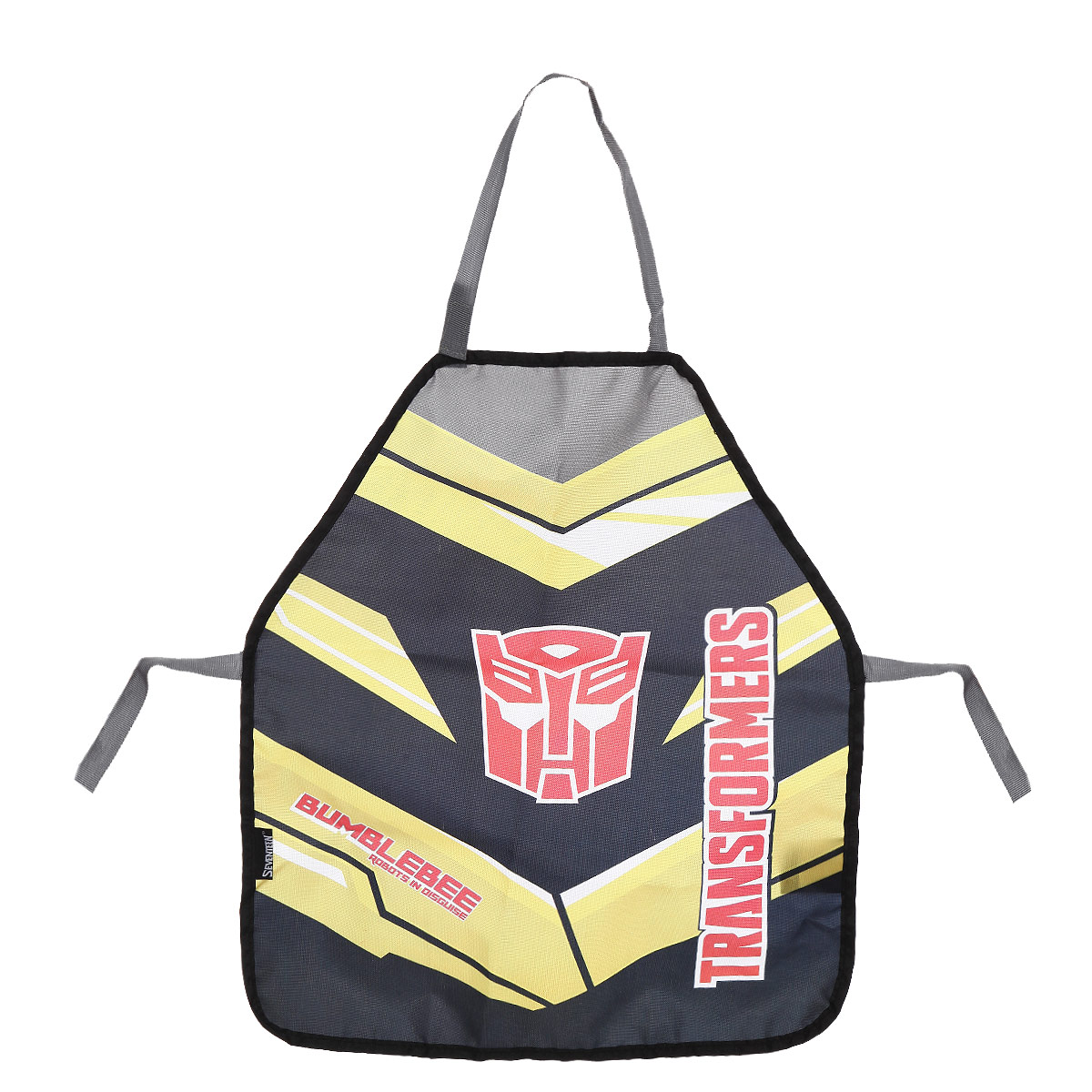 Фартук Transformers Classic, цвет: черныйPRCB-RT2-2900 Фартук Transformers Classic, цвет: черныйPRCB-RT2-2900Фартук Transformers Classic поможет малышу не испачкаться во время домашних хлопот, на уроках труда или изобразительного искусства. Благодаря удобному покрою фартука, ребенок может его самостоятельно надевать и снимать. Лямка на шее регулируется по длине с помощью липучки. Завязки позволяют зафиксировать фартук на талии. для фиксации. Изделие изготовлено из легкостирающейся, износостойкой ткани, поэтому будет служить очень долго.Размер 51 х 44 см.