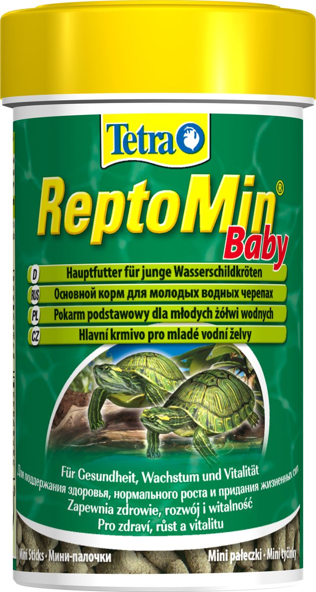 Корм Tetra ReptoMin Baby для молодых водных черепах, 100 мл0120710 Корм Tetra ReptoMin Baby для молодых водных черепах, 100 мл0120710Tetra ReptoMin Baby - полноценный продукт для питания молодых водных черепах. Состав расфасован по 100 мл и представляет собой мини-палочки. Полноценный продукт соответствует всем потребностям в питании молодых черепах. В состав Tetra ReptoMin Baby входят важные витамины, питательные вещества, микроэлементы. Корм содержит повышенное количество кальция, что способствует формированию здорового панциря, усиленному росту костей.Корм рекомендуется давать черепахам несколько раз в течение дня небольшими порциями.Объем: 100 мл.Товар сертифицирован.